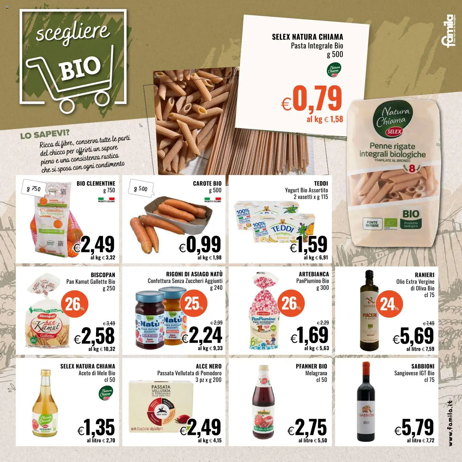 Volantino Famila del 30.10.2025 | Pagina: 17 | Prodotti: Yogurt, Aceto di mele, Carote, Gallette