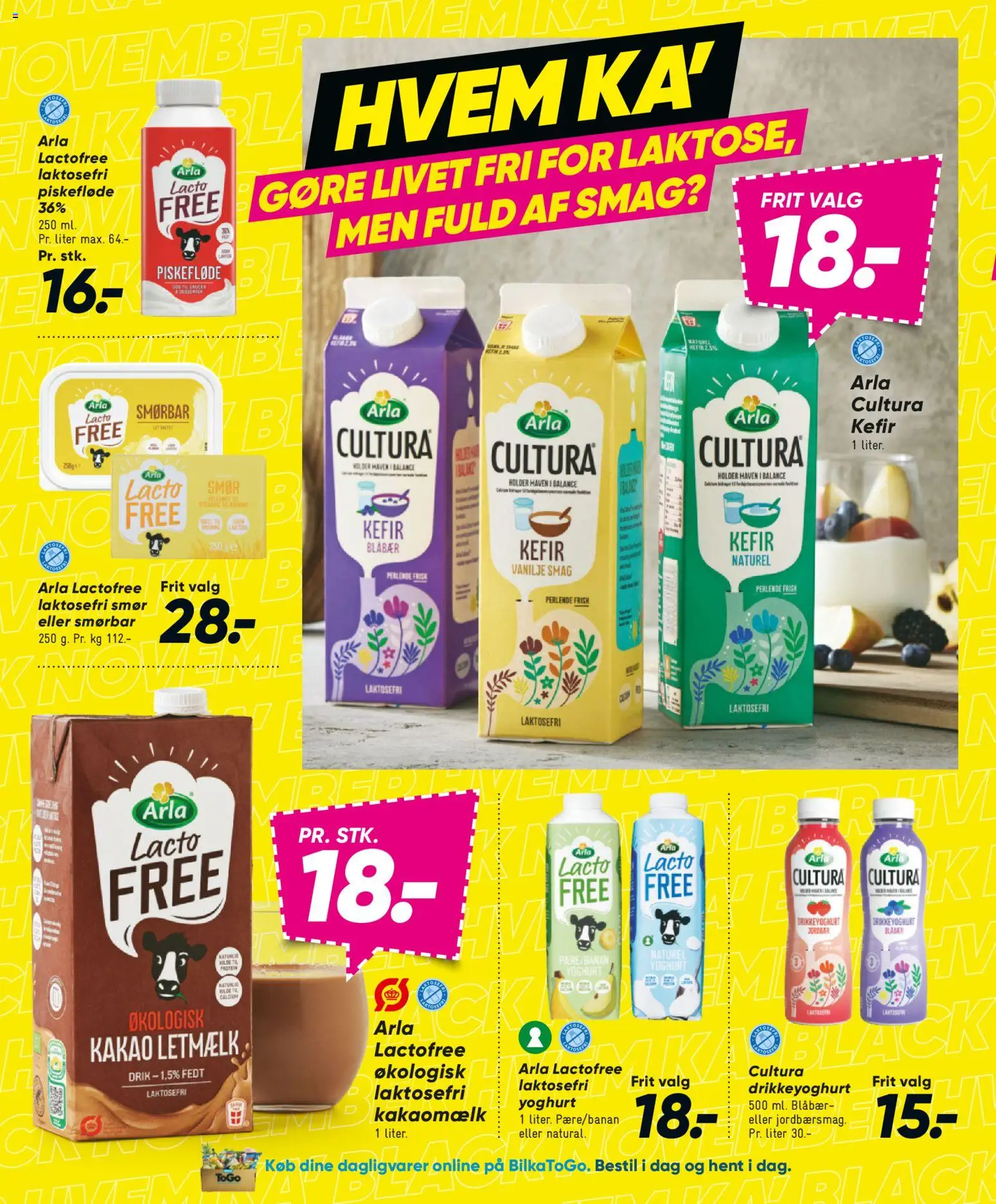 Bilka tilbudsavis – gyldig fra 31.10.2025 | Side: 43 | Produkter: Jordbær, Kakaomælk, Drikkeyoghurt, Vanilje