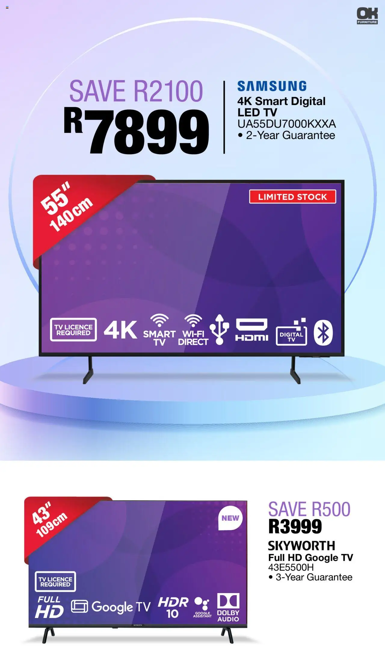 New OK Furniture catalogue – valid from 15.09.2025 | Page: 3 | Products: Audio, TV, Stock