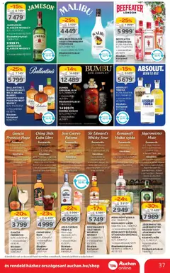 Auchan akciós ujság - amely érvényes a következő dátumtól: 03.07.2025 | Oldal: 37 | Termékek: Absolut vodka, Jameson, Vodka, Whisky