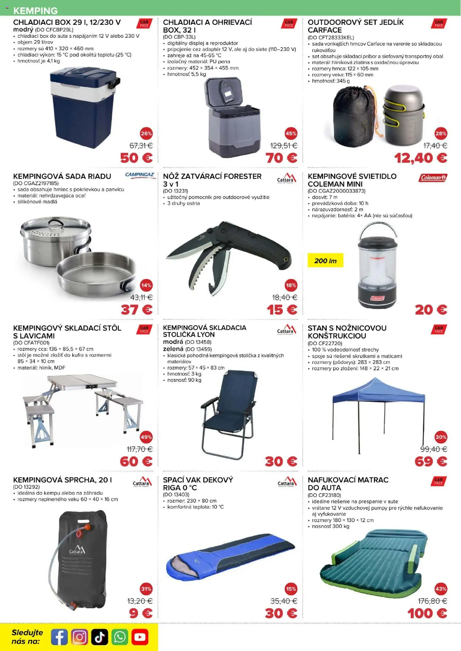 Nové Auto Kelly akcie – leták je platný od 31.03.2026 | Strana: 10 | Produkty: Matrac, Stôl, Skladacia stolička, Chladiaci box