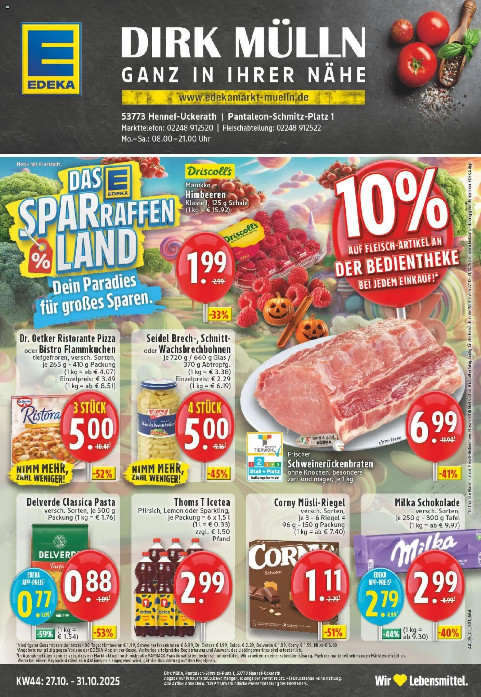 Edeka prospekt Hennef - Uckerath	 – gültig ab 26.10.2025 | Seite: 1 | Produkte: Ristorante, Milka schokolade, Milka, Pizza