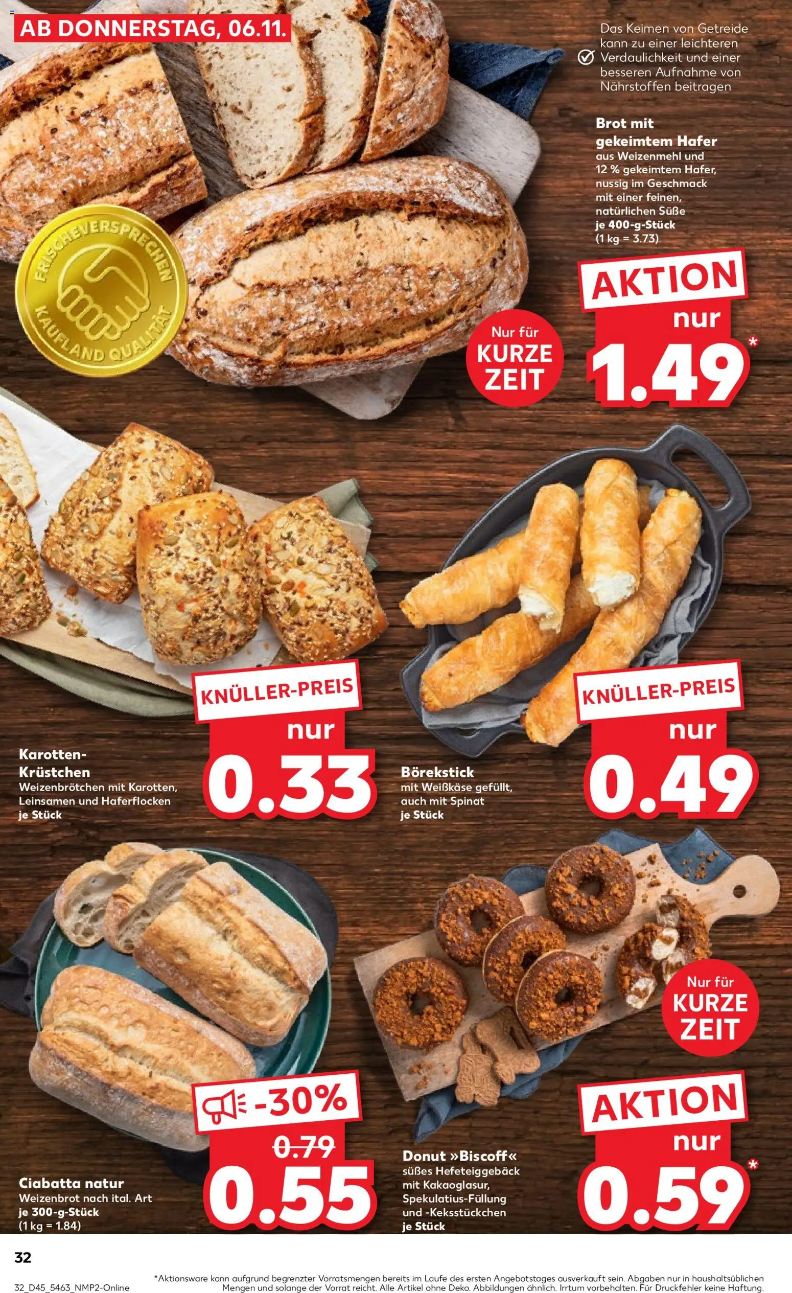 Kaufland prospekt Hamburg	 – gültig ab 06.11.2025 | Seite: 32 | Produkte: Weizenmehl, Brot, Getreide
