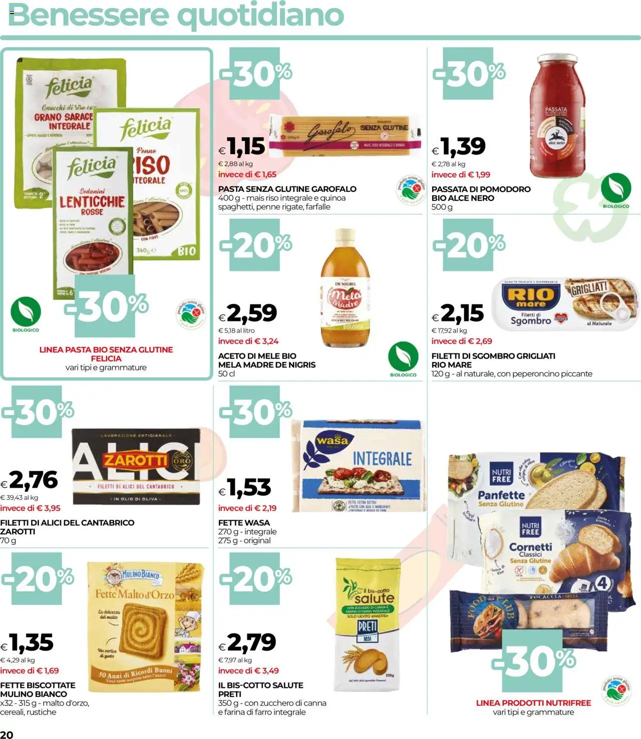 Volantino COOP del 14.08.2025 | Pagina: 20 | Prodotti: Pasta senza glutine, Zucchero, Mais, Olio di Oliva