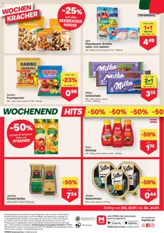 MPREIS Flugblatt ab 22.01.2026 gültig | Seite: 12 | Produkte: Ketchup, Kaffee, Schokolade, Papier blanc