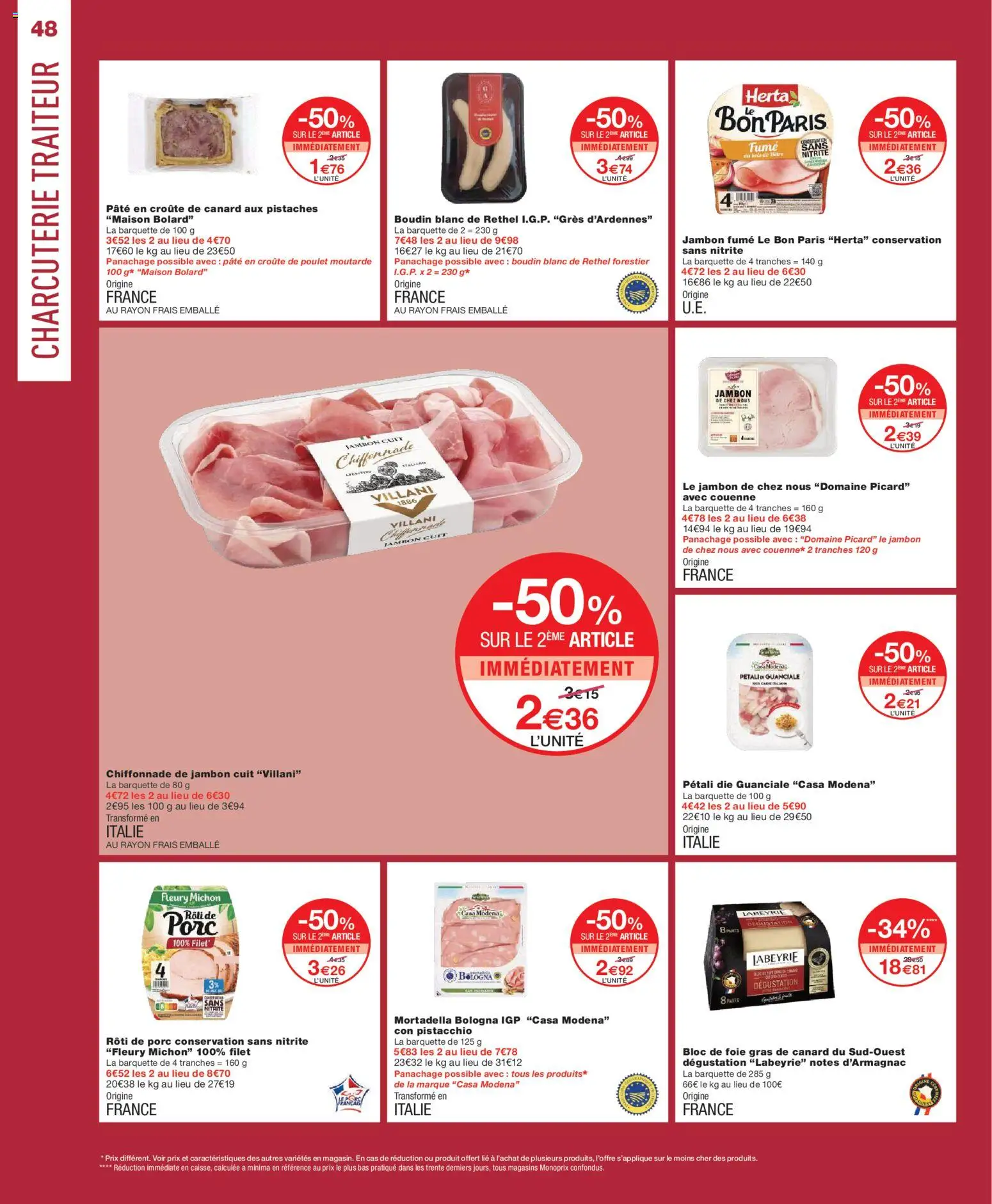 {H1} | Page: 48 | Produits: Foie Gras de Canard, Pistaches, Jambon, Porc
