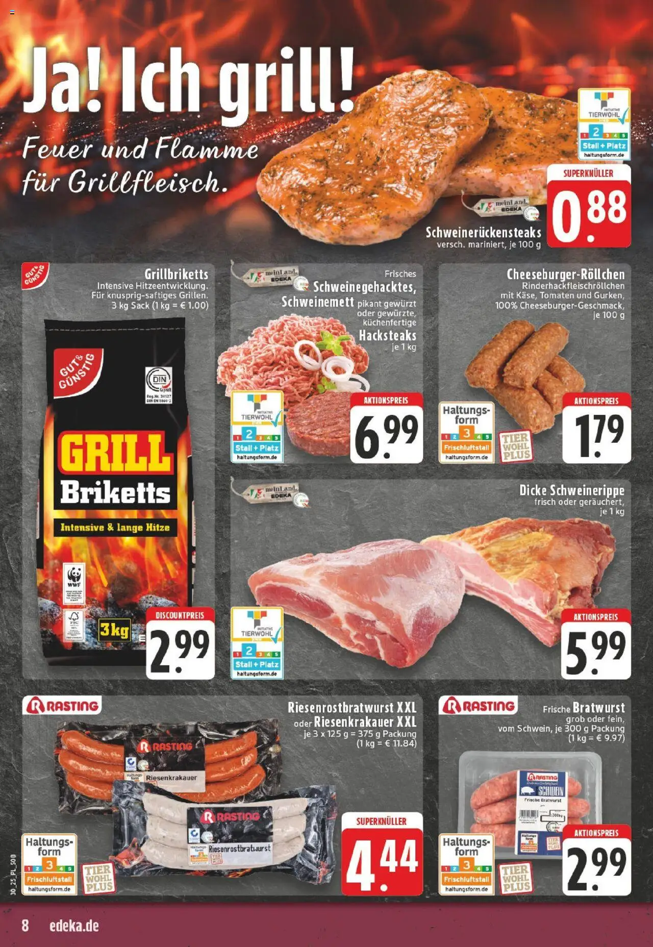 Edeka prospekt Bocholt - Holtwick	 - gültig ab dem 20.07.2025 | Seite: 8 | Produkte: Grill, Bratwurst, Tomaten