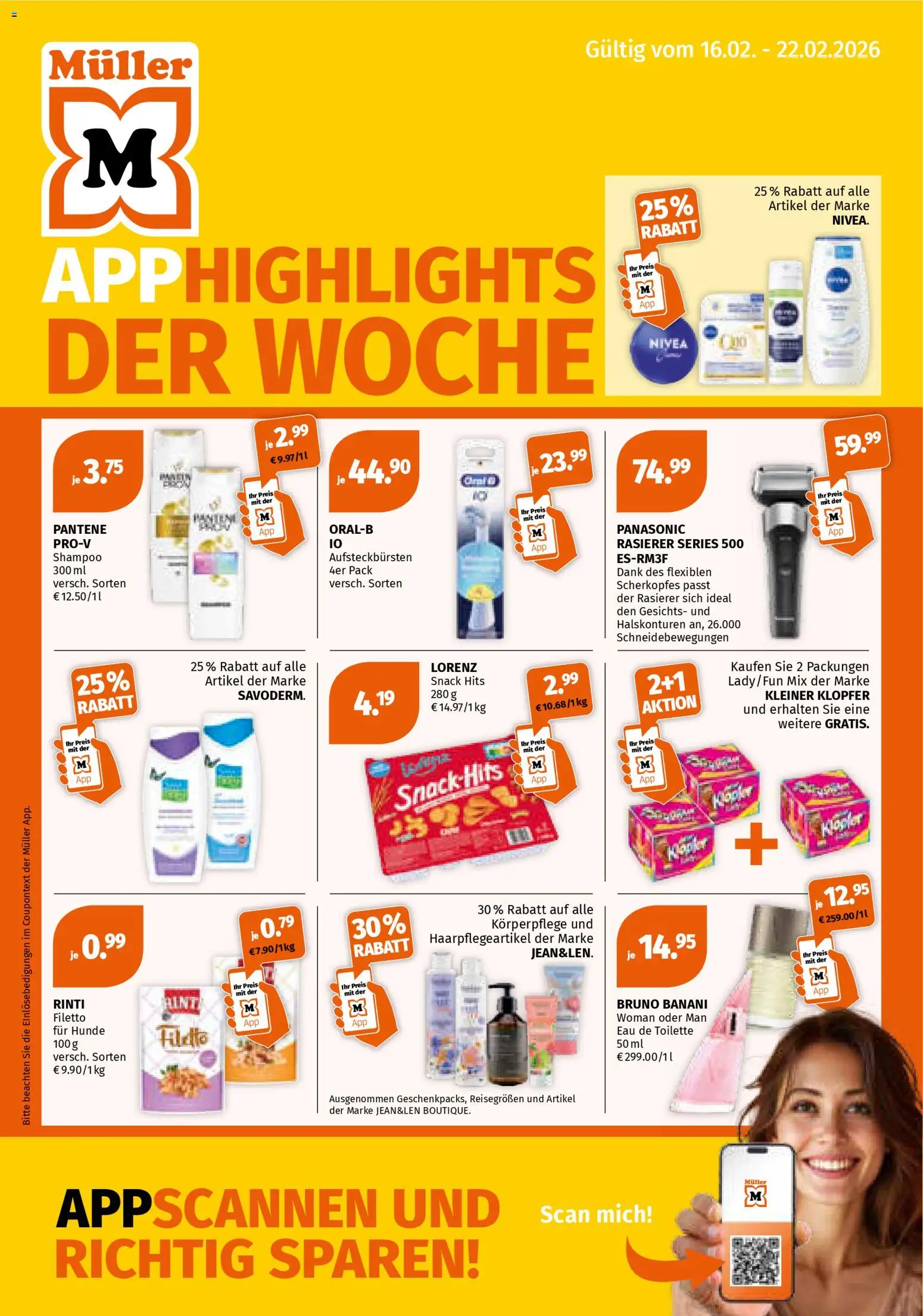 Müller Parfümerie Angebote gültig ab 16.02.2026 | Seite: 1 | Produkte: Rasierer, Toilette, Eau de Toilette, Shampoo