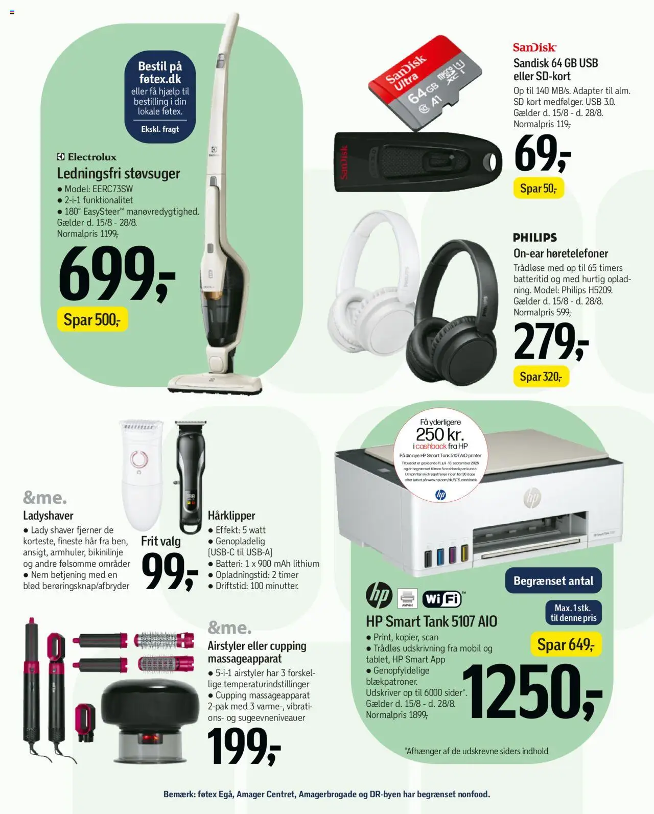 Føtex Tilbudsavis gyldig fra 15.08.2025 | Side: 45 | Produkter: USB, Høretelefoner, Hårklipper, Batteri