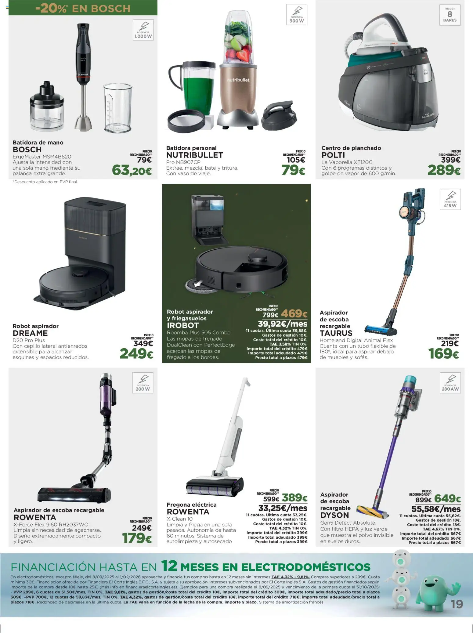 El Corte Inglés ofertas │ válido desde el 29.12.2025 | Página: 19 | Productos: Escoba, Batidora, Robot, Aspirador