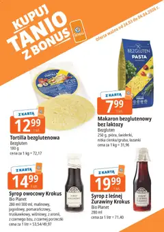 Pogląd oferty "E.Leclerc gazetka - Tychy kupony dodatkowe" - ważna od 24.03.2026 | Strona: 17 | Produkty: Karta, Bez laktozy, Tortilla, Makaron