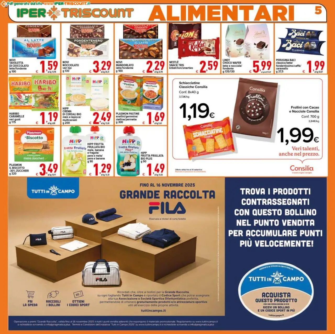 Volantino Ipertriscount del 17.09.2025 | Pagina: 5 | Prodotti: Caramelle, Cereali, Pasta, Nocciole
