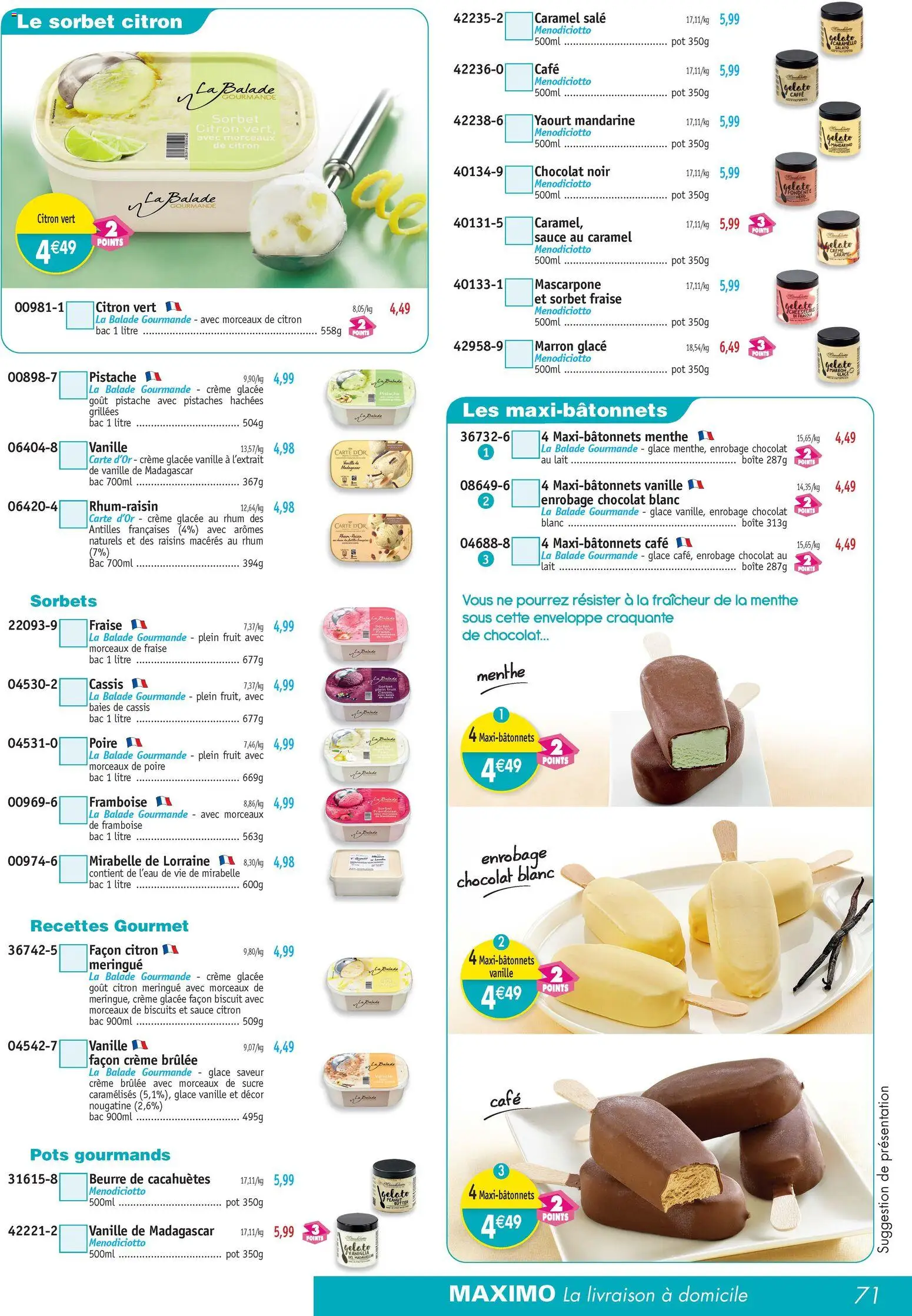 {H1} | Page: 71 | Produits: Sucre, Rhum, Mascarpone, Crème