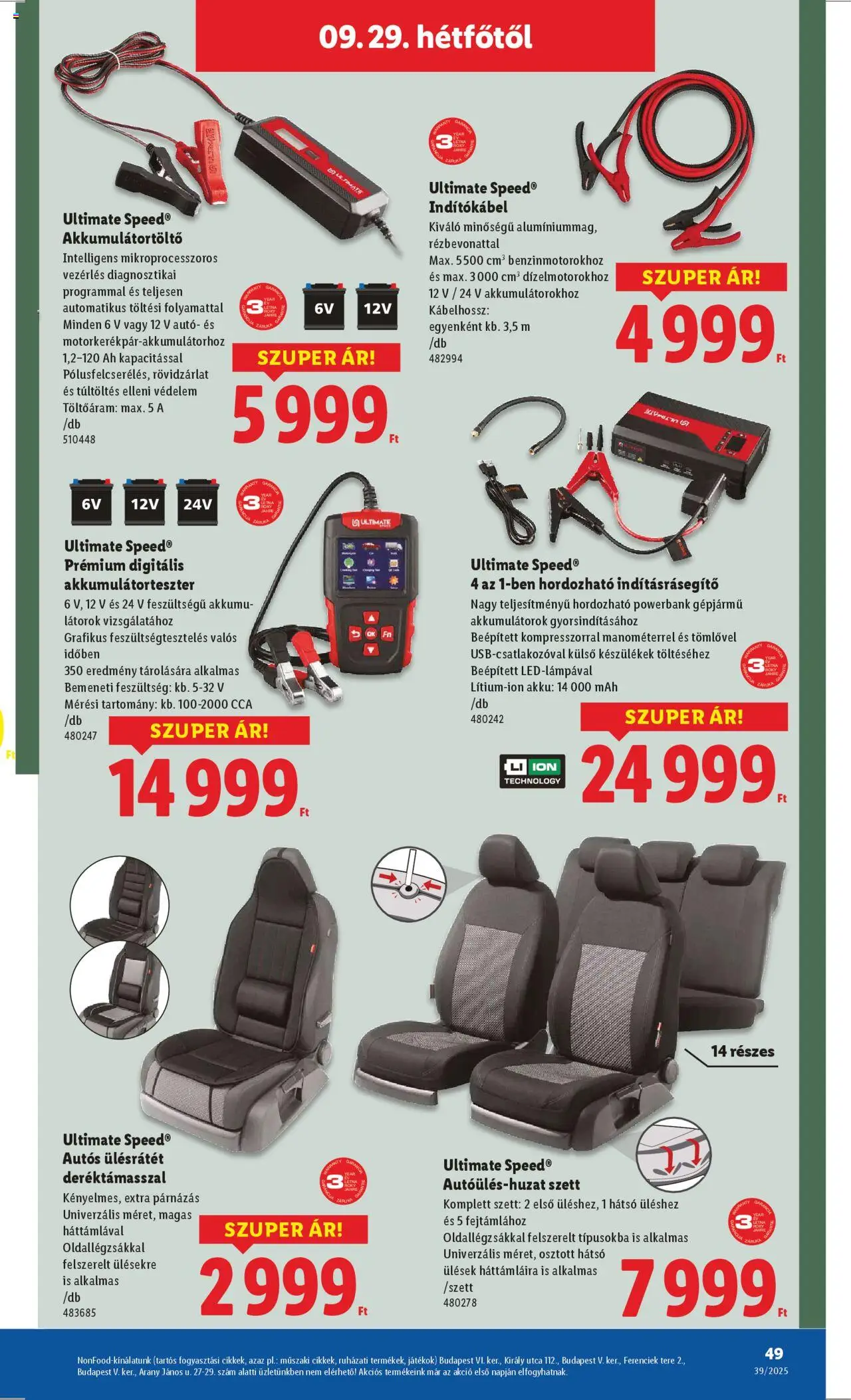 Lidl akciós ujság - amely érvényes a következő dátumtól: 25.09.2025 | Oldal: 49 | Termékek: Powerbank, Játékok