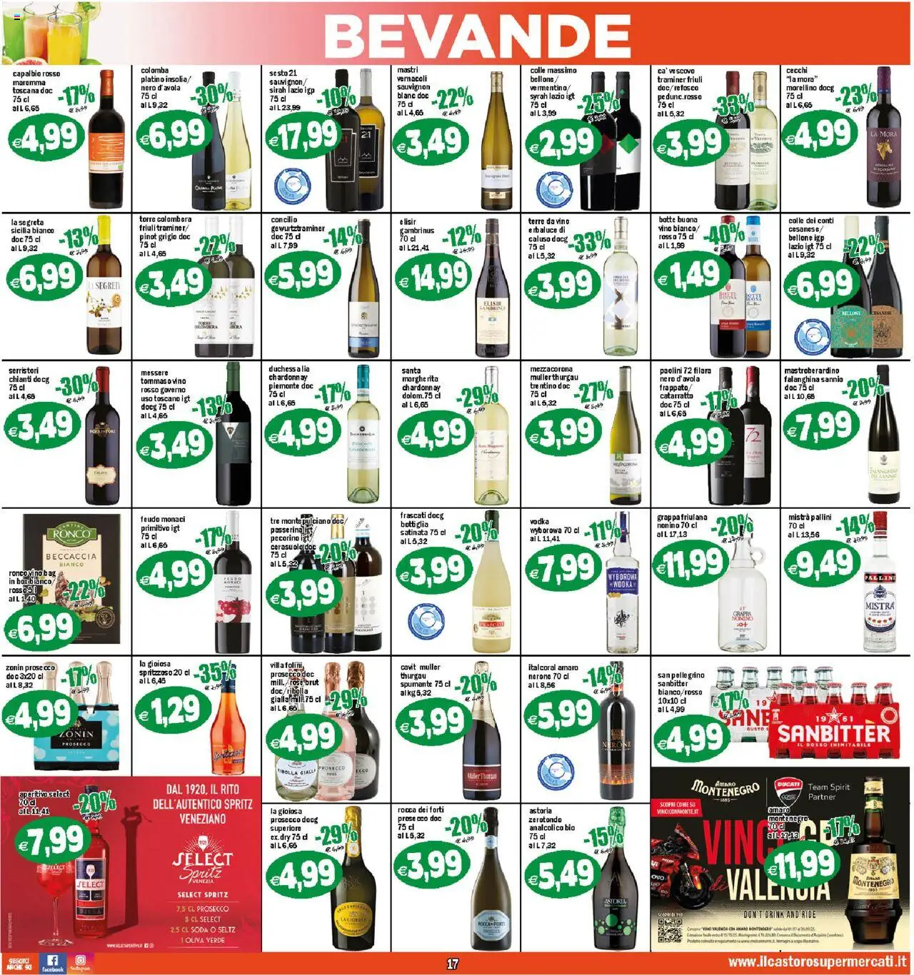 Volantino Il Castoro del 05.09.2025 | Pagina: 17 | Prodotti: Prosecco, Vino, Grappa, Aperitivo