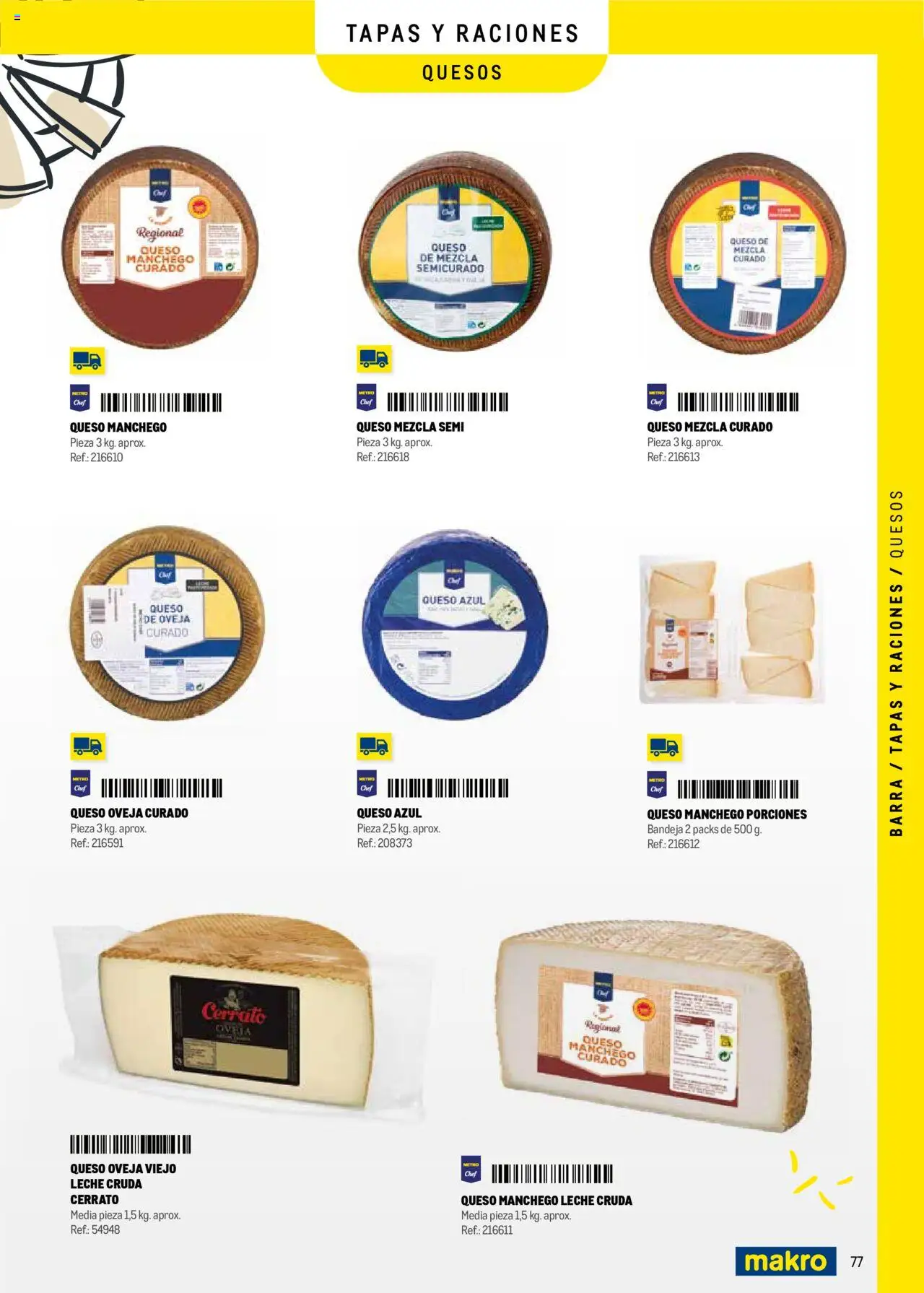 Makro - Menú y Barra Norte II │ válido desde el 08.09.2025 | Página: 77 | Productos: Queso de oveja, Leche, Queso, Bandeja