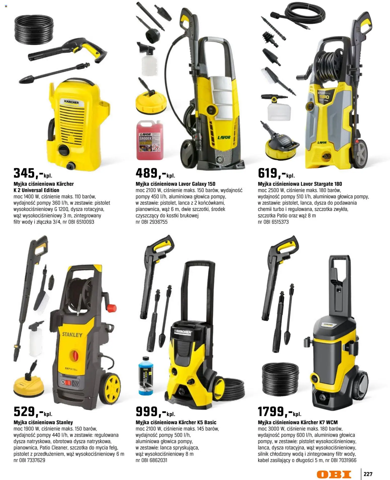 OBI gazetka - Ogród od 11.03.2026 | Strona: 227 | Produkty: Kabel, Szczotka, Woda
