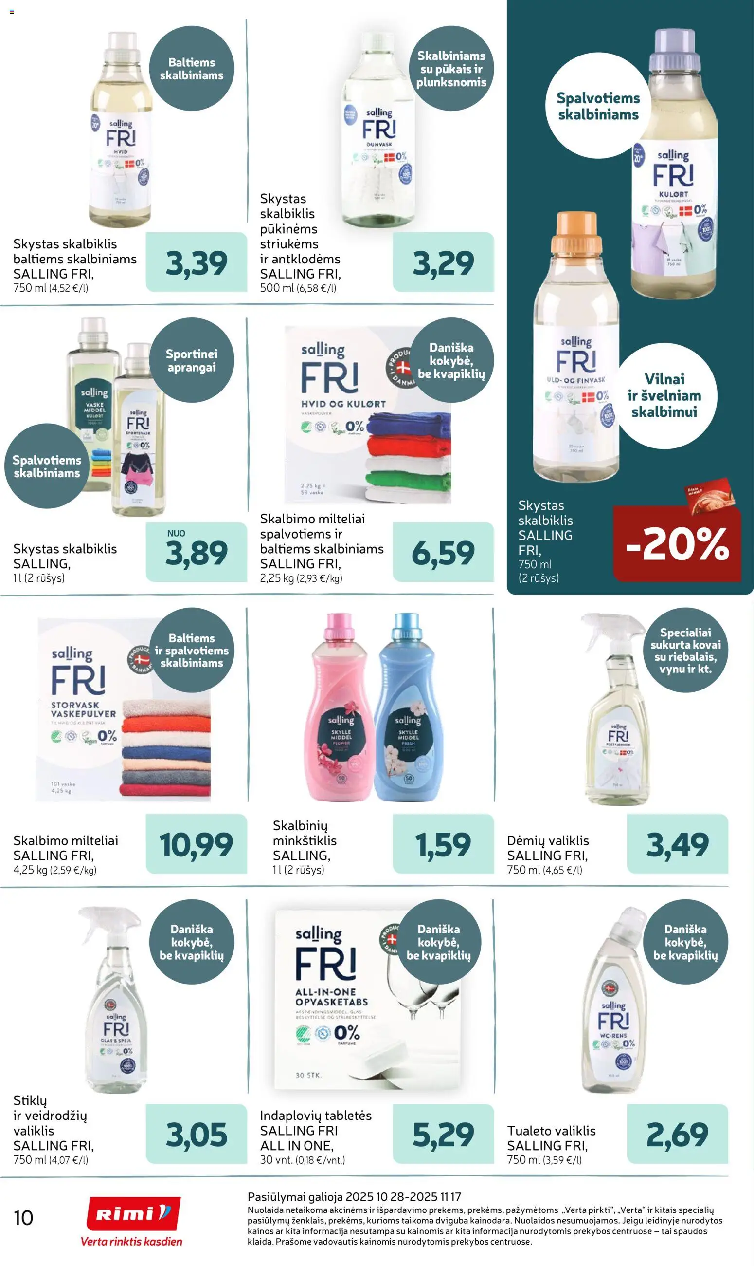 Rimi akcijos nuo 28.10.2025 | Puslapis: 10 | Prekių: Skalbimo milteliai