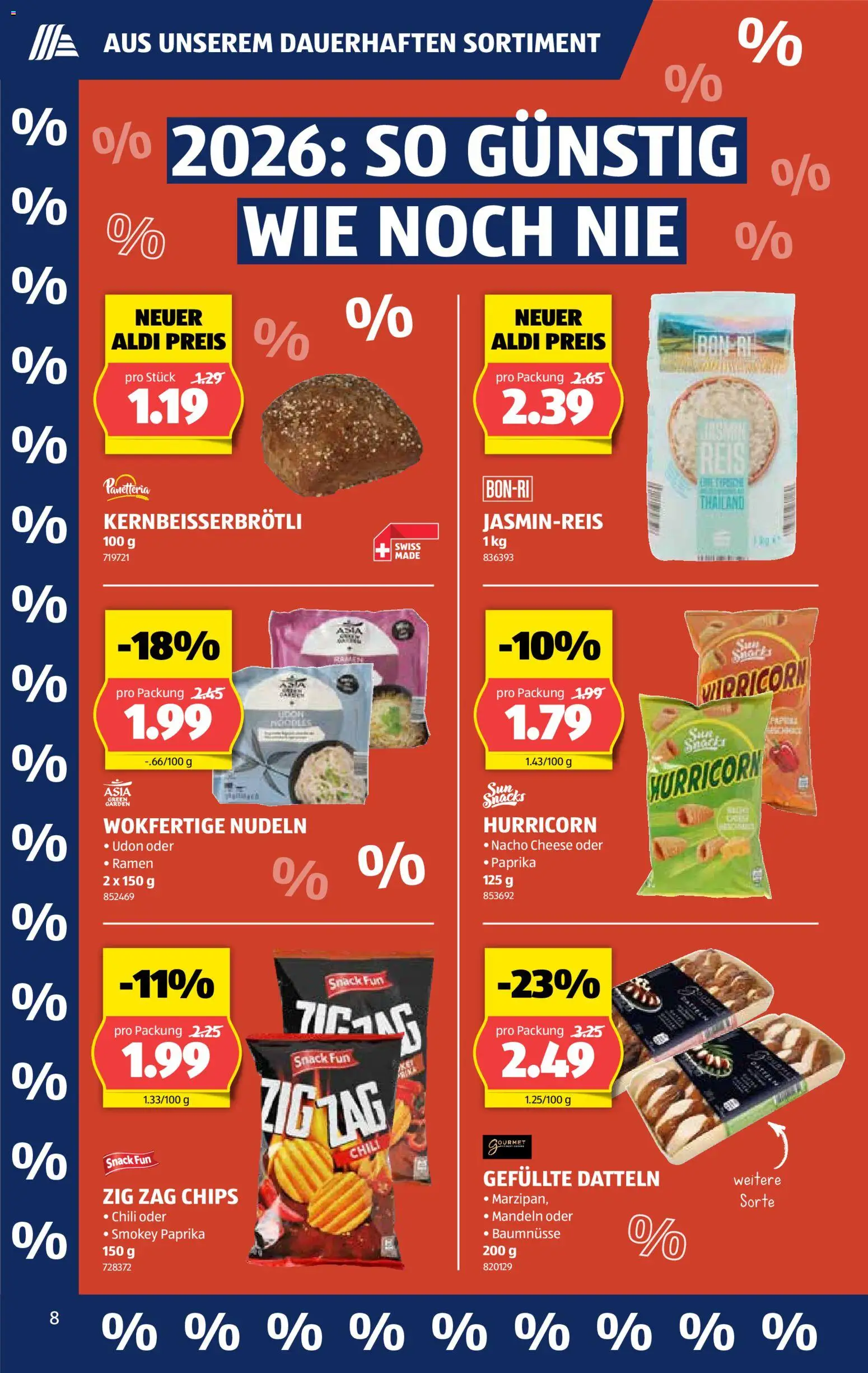 Aldi Aktionen – gültig ab 22.01.2026 | Seite: 9 | Produkte: Reis, Chili, Nudeln, Chips