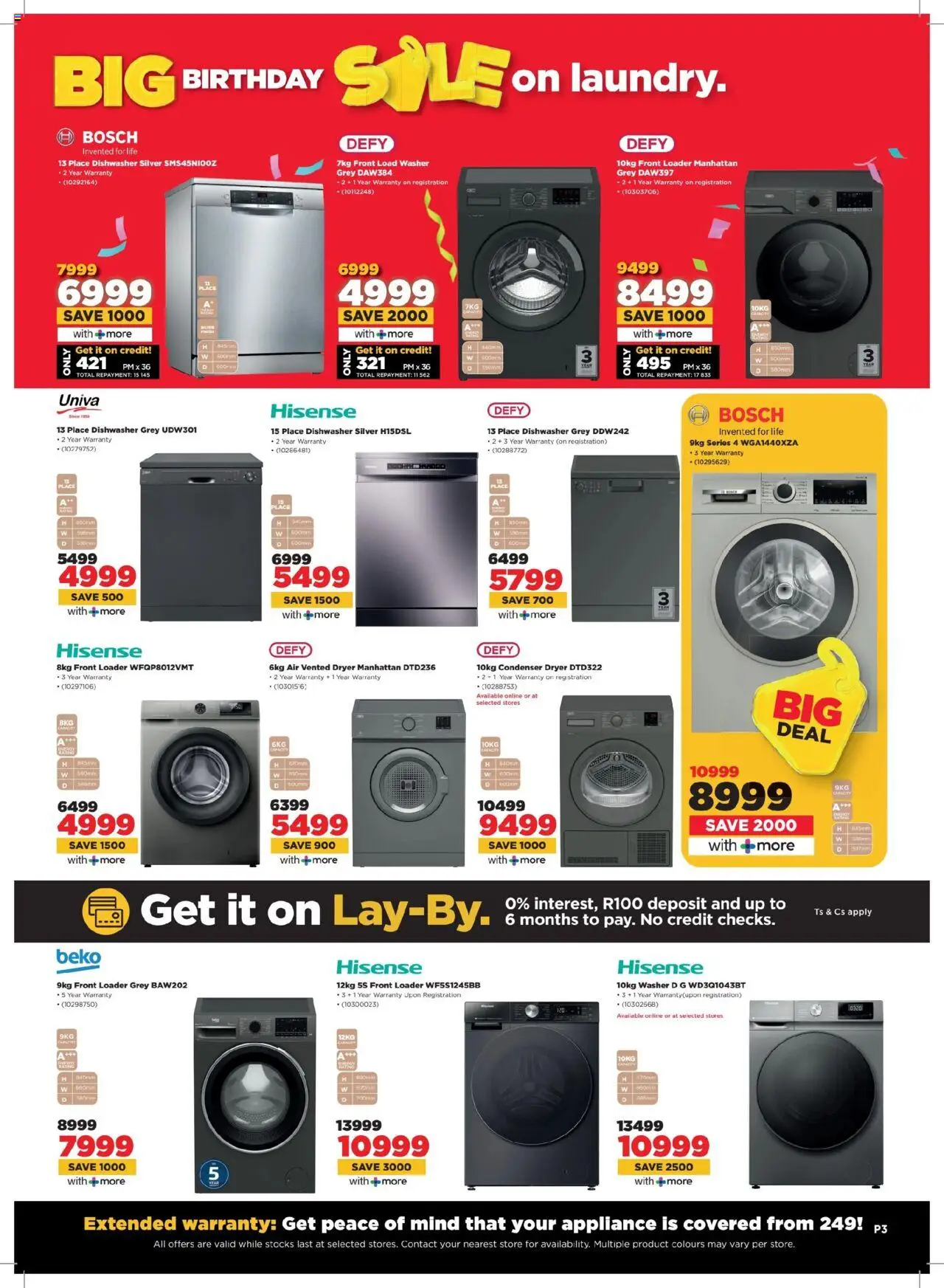 New HiFi Corp catalogue – valid from 25.09.2025 | Page: 3 | Products: Dryer, Dishwasher