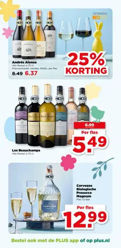 Corvezzo Biologische Prosecco Magnum, Fles 1,5 liter - Voorbeeld van een folder van Plus, geldig van 25.03.2026 | Pagina: 33 | Producten: Fles, Alcohol