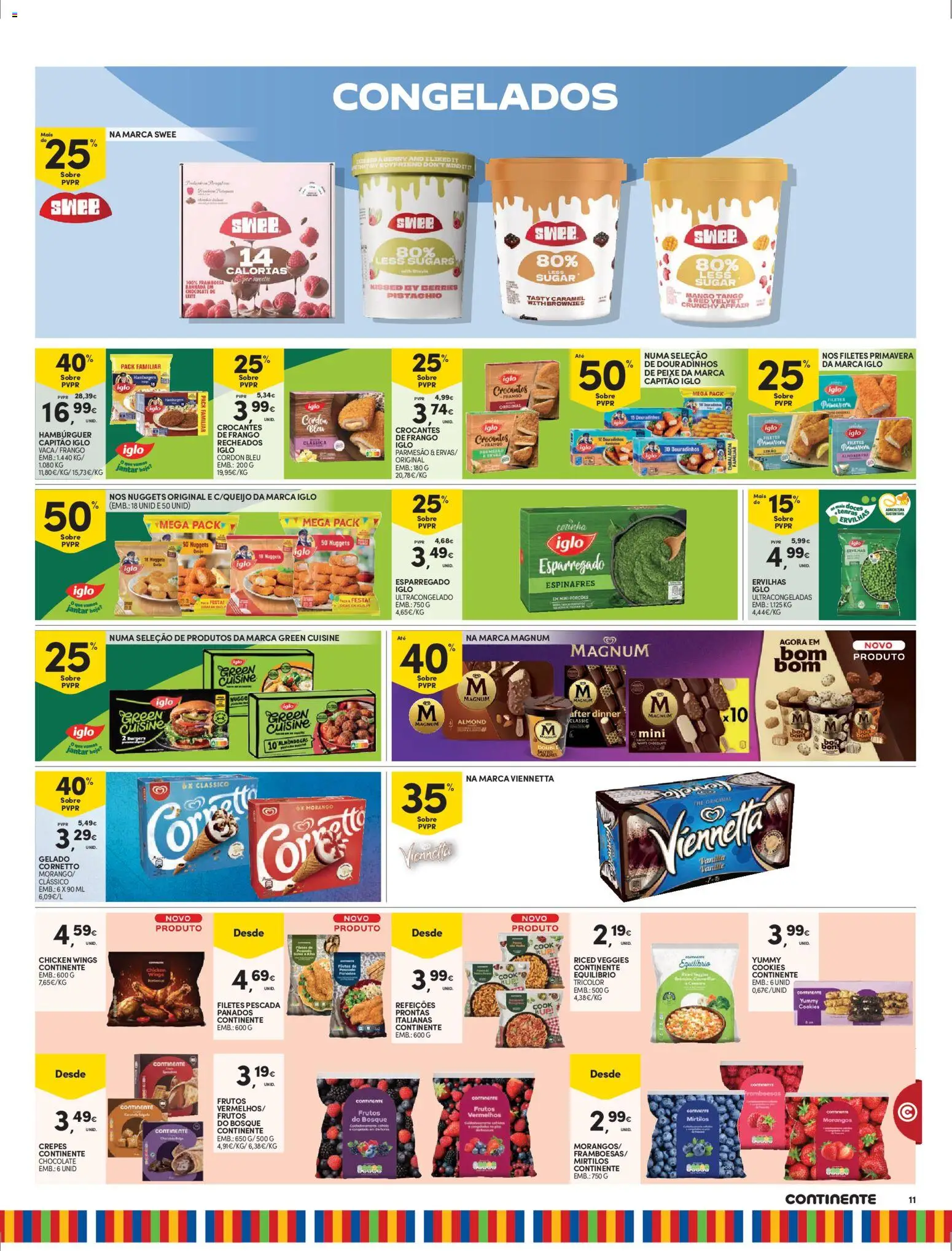 Continente - Madeira: Folheto Semanal │ válido de 28.10.2025 | Página: 11 | Produtos: Pescada, Capitão iglo, Gelado, Nuggets