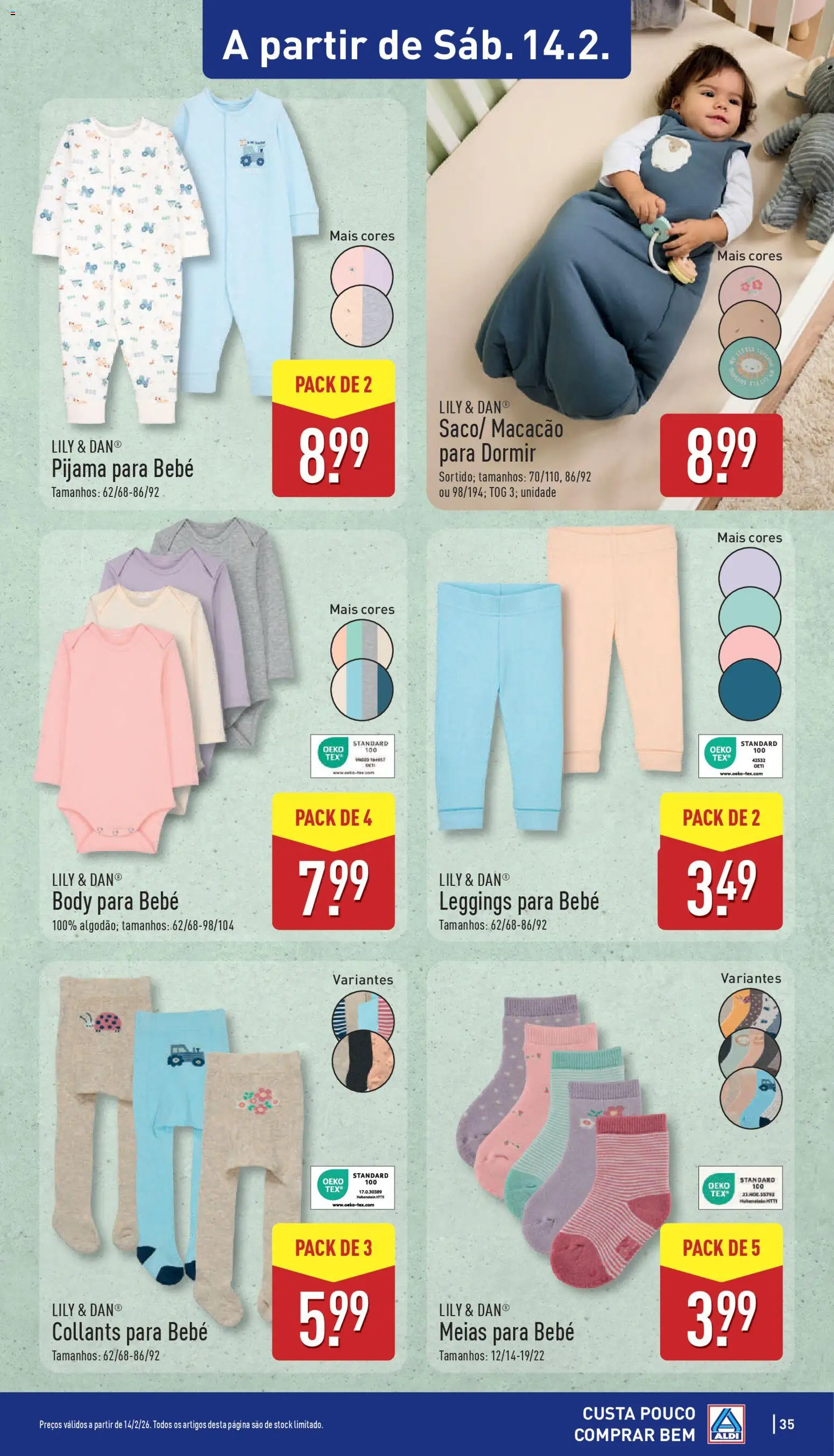 Aldi folheto │ válido de 09.02.2026 | Página: 35 | Produtos: Macacão, Collants, Meias, Leggings