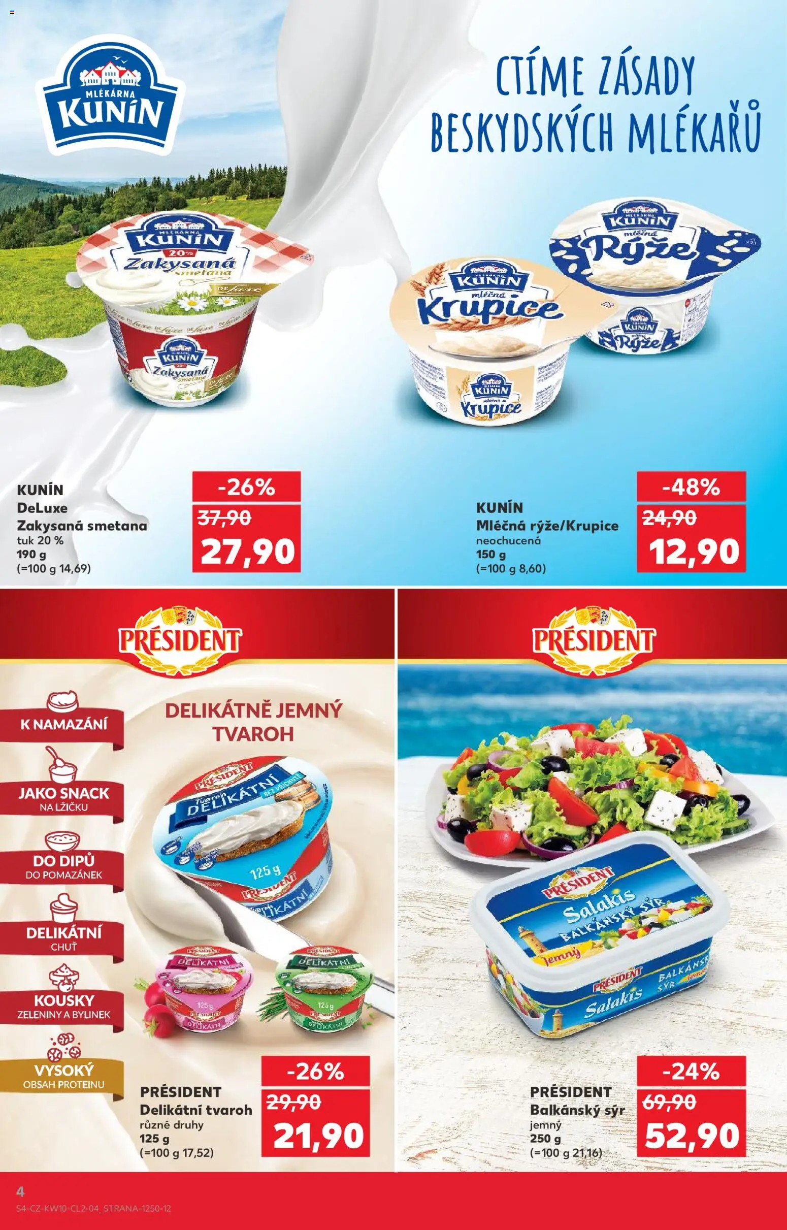 Kaufland leták - Liberec od 04.03.2026 | Strana: 4 | Produkty: Sýr, Rýže, Balkánský sýr, Cream cheese
