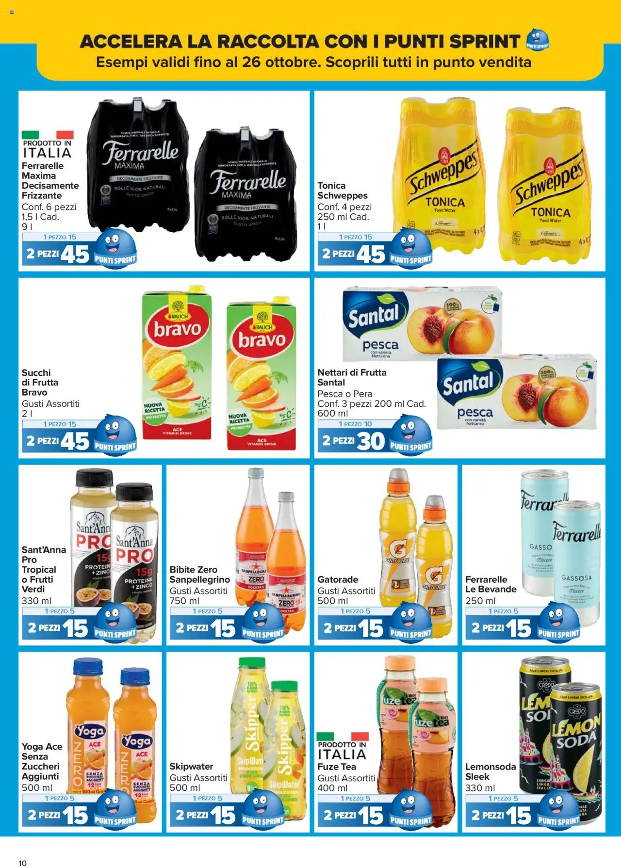 Volantino Carrefour del 10.10.2025 | Pagina: 10 | Prodotti: Frutta, Pera, Bibite, Ferrarelle