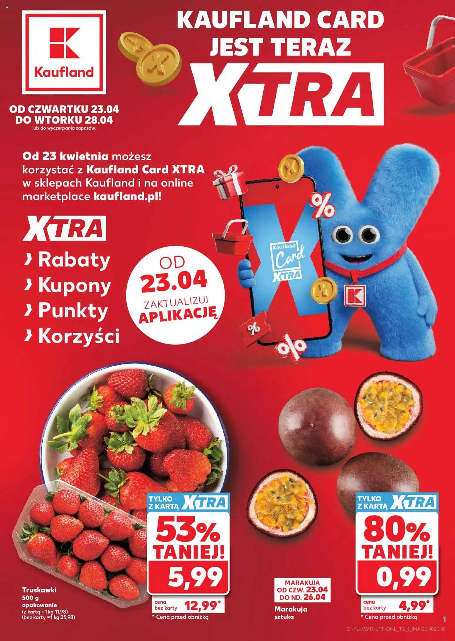 Kaufland gazetka od 23.04.2026 | Strona: 1 | Produkty: Karta, Truskawki