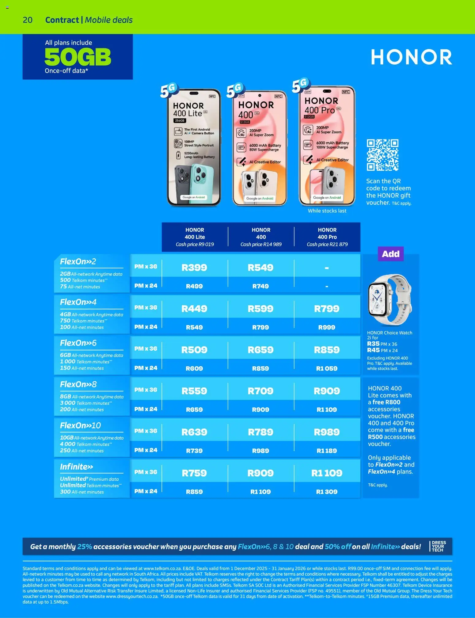 New Telkom catalogue – valid from 01.12.2025 | Page: 20 | Products: Dress, Data, Camera, Battery