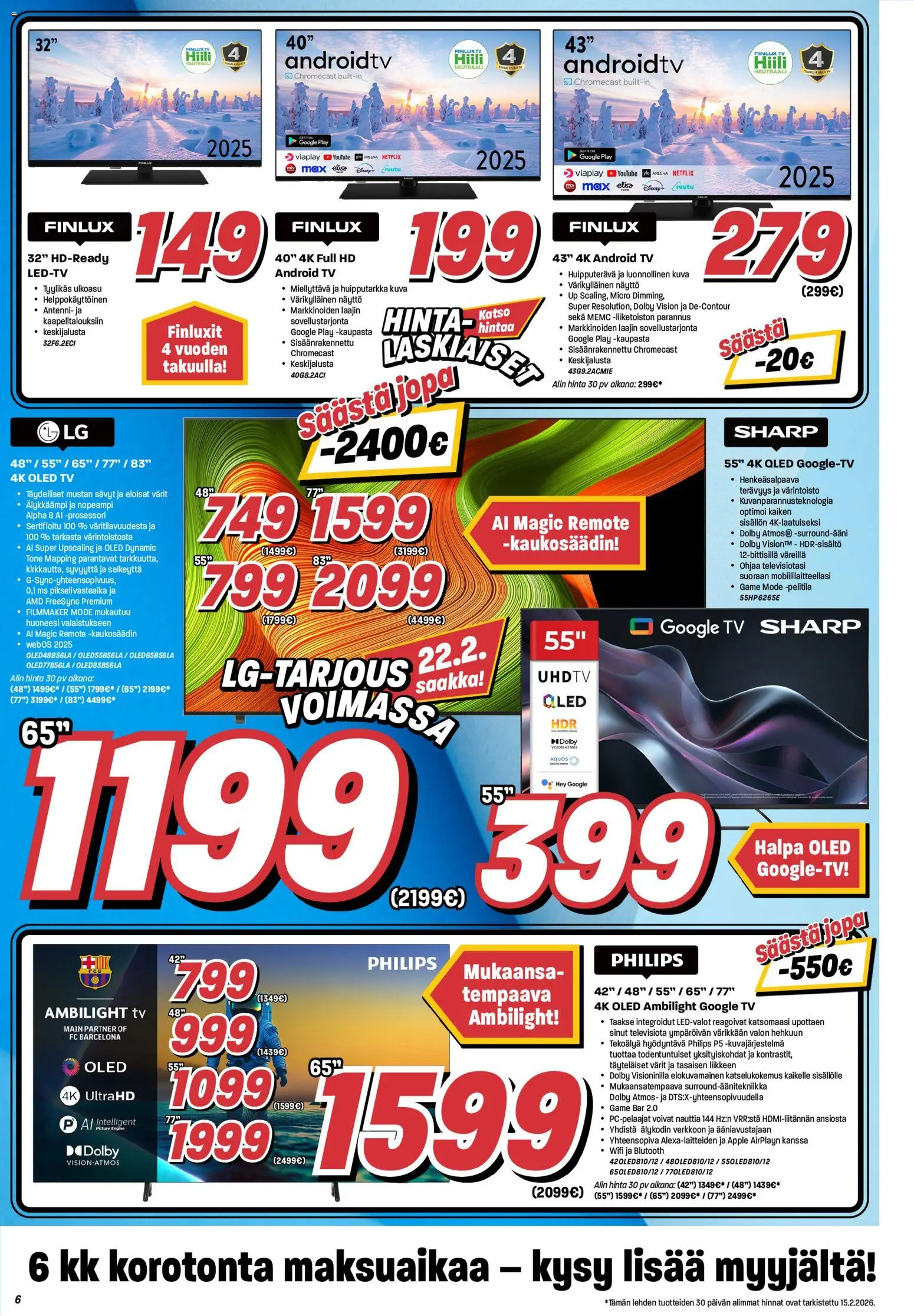 Veikon Kone tarjoukset – voimassa 16.02.2026 alkaen | Sivu: 6 | Tuotteet: Kaukosäädin, Näyttö, TV