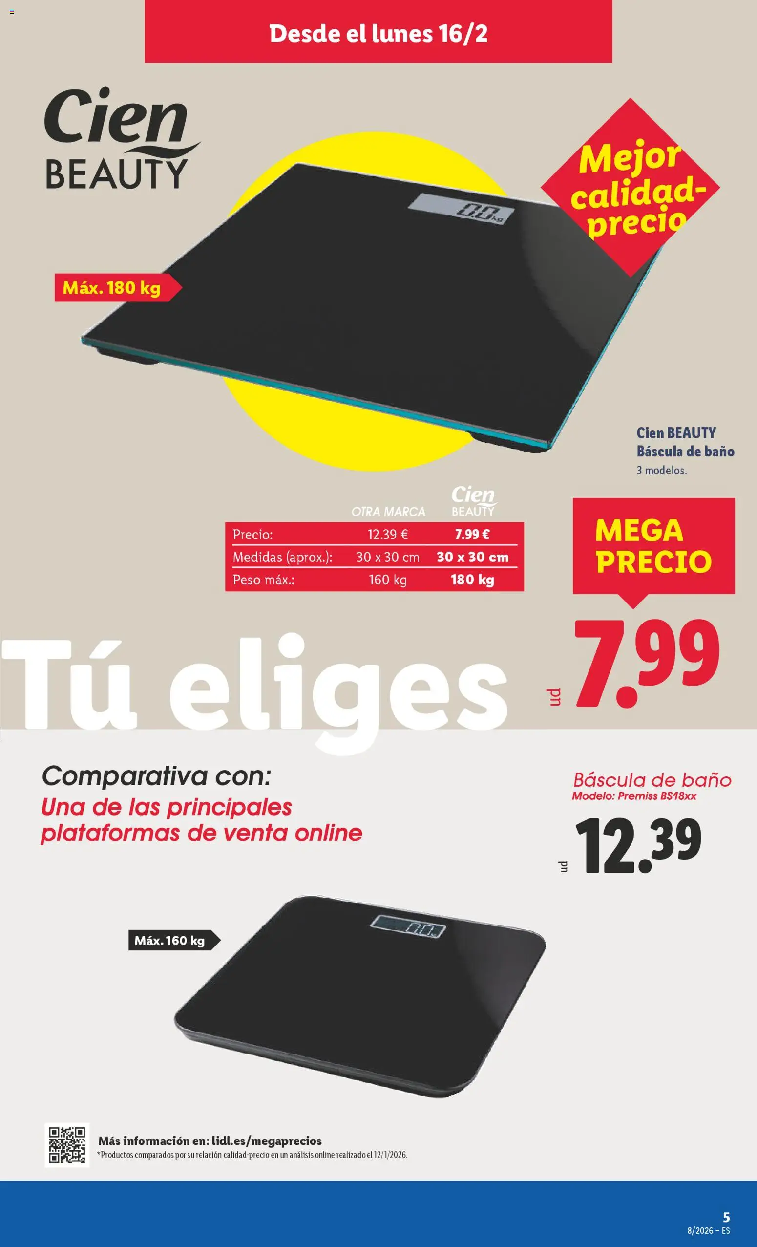 Lidl folleto de bazar │ válido desde el 16.02.2026 | Página: 13 | Productos: Peso, Baño