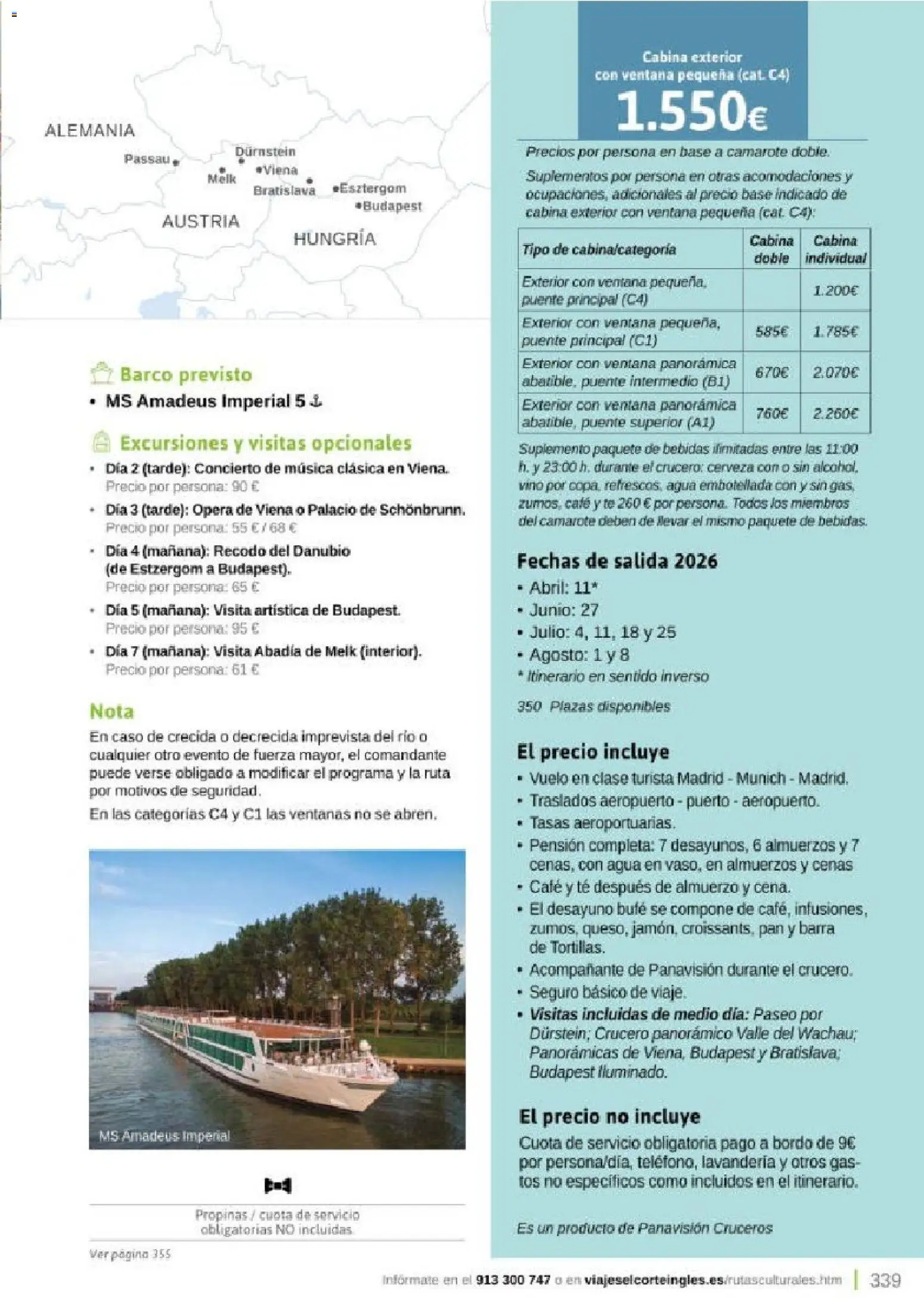 Viajes El Corte Inglés Rutas Culturales de la Comunidad de Madrid │ válido desde el 01.04.2026 | Página: 339 | Productos: Pan, Vino, Cerveza, Té