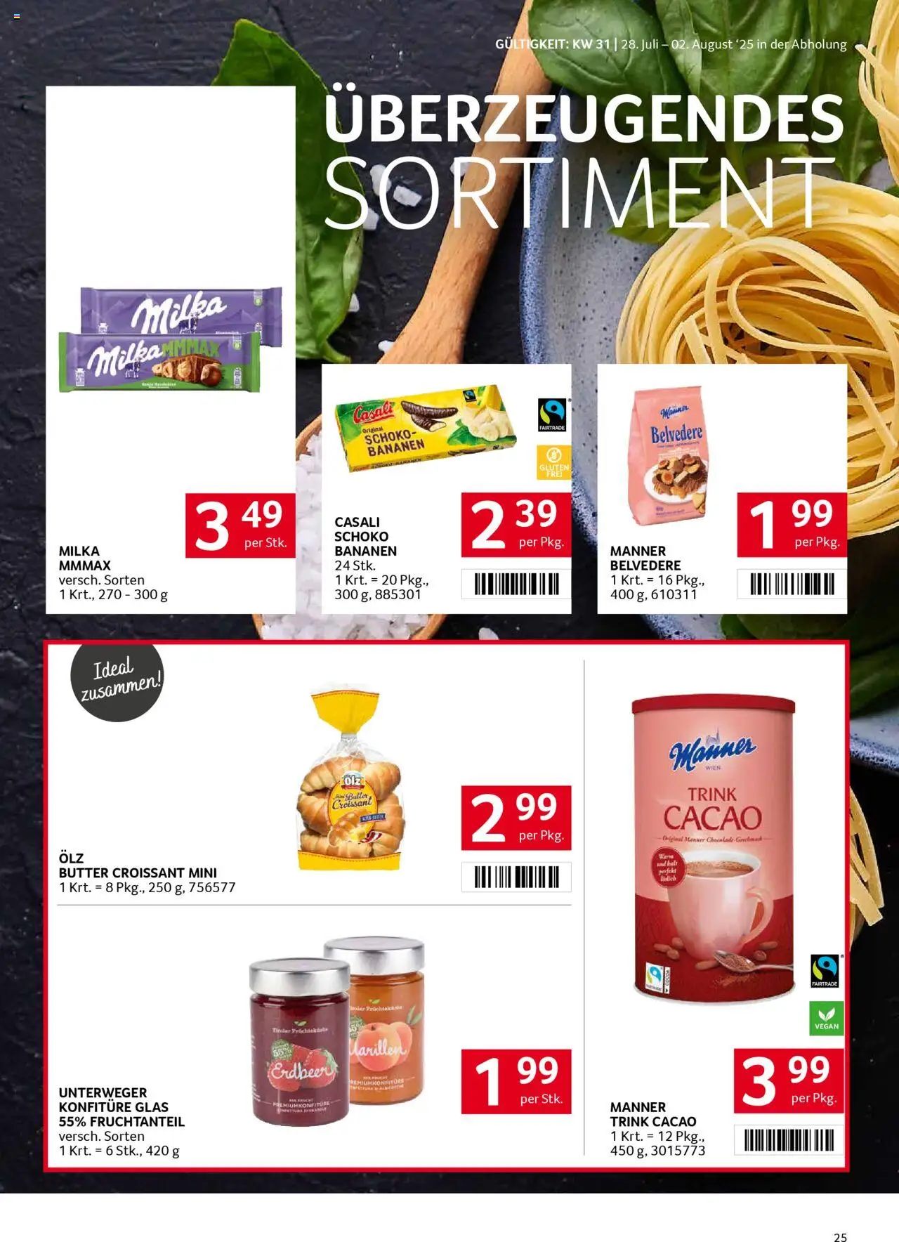 Transgourmet Flugblatt gültig ab 27.07.2025 | Seite: 25 | Produkte: Butter, Bananen