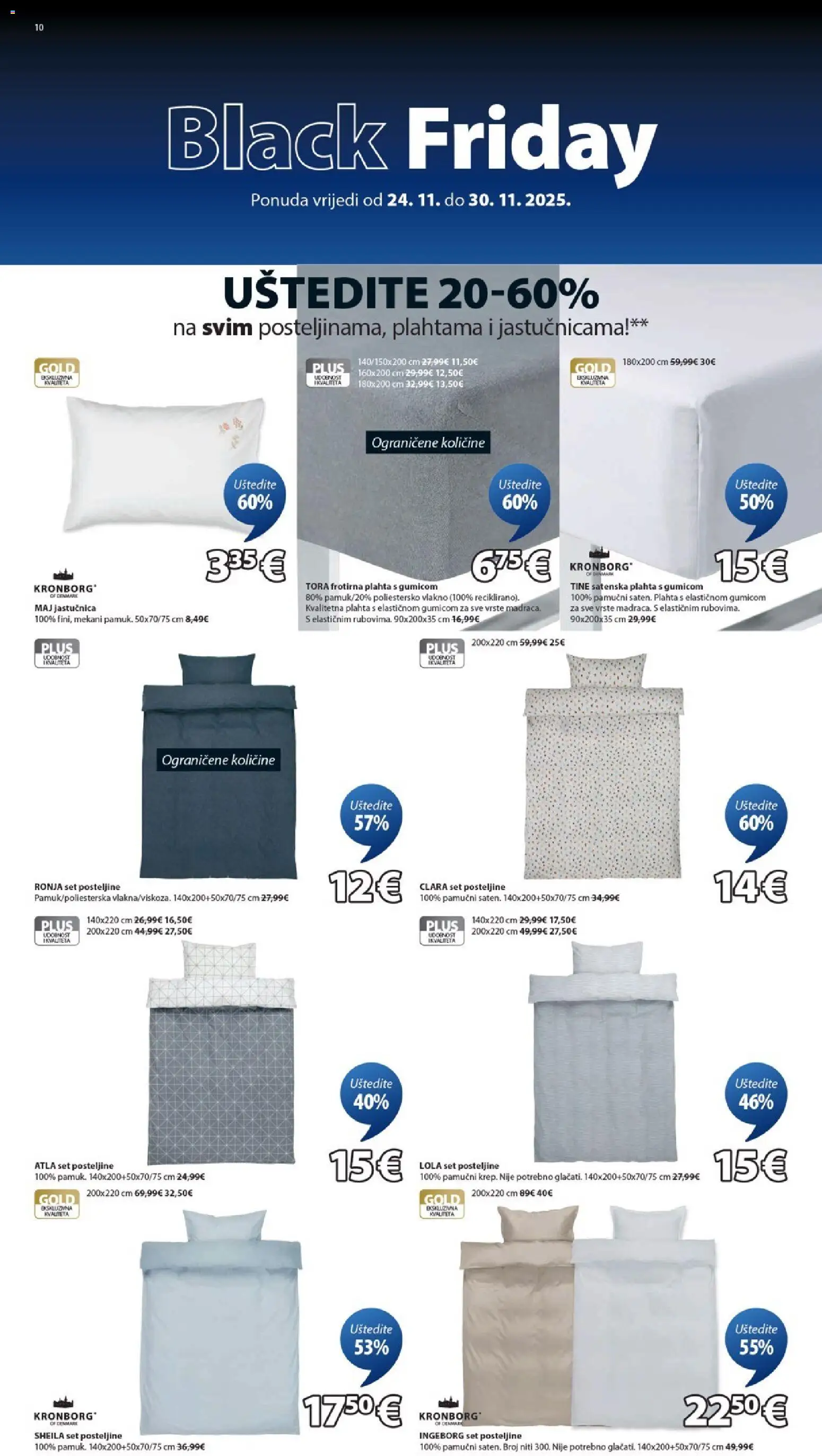 JYSK katalog | vrijedi od 24.11.2025 | Stranica: 10 | Proizvodi: Jastučnica, Plahta