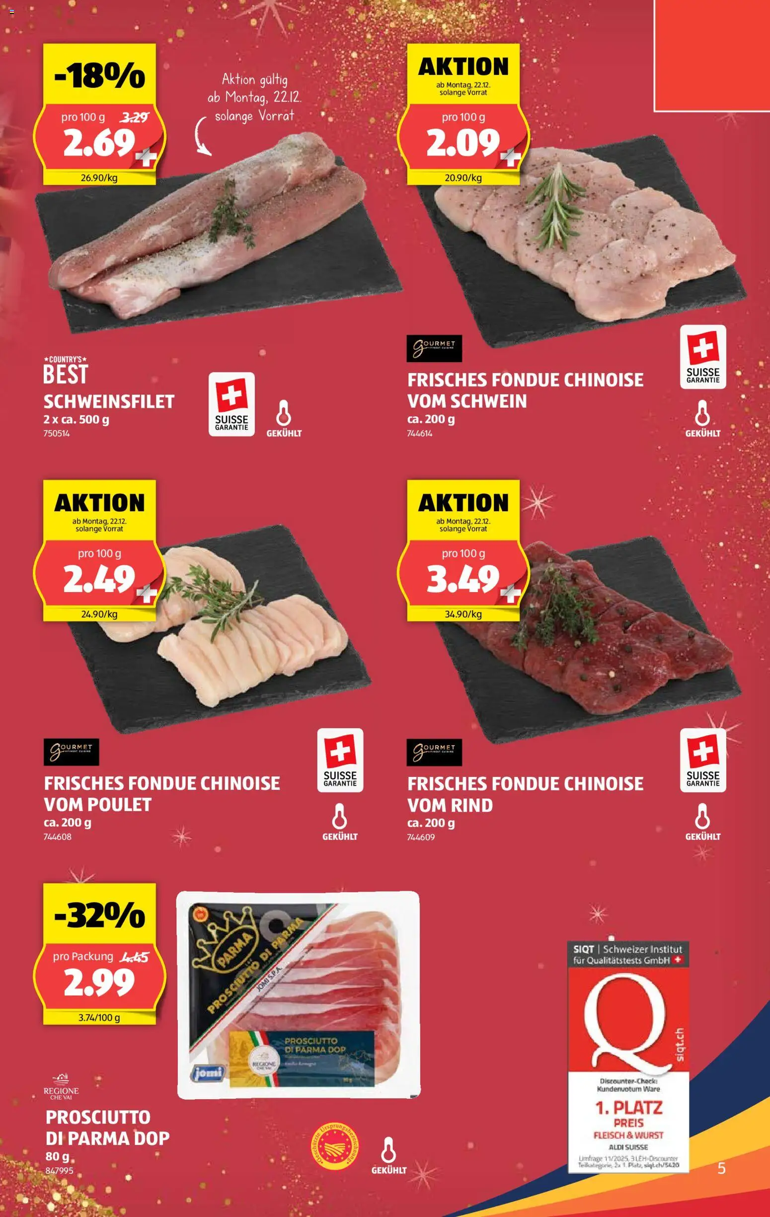 Aldi Aktionen – gültig ab 18.12.2025 | Seite: 5 | Produkte: Wurst, Fondue