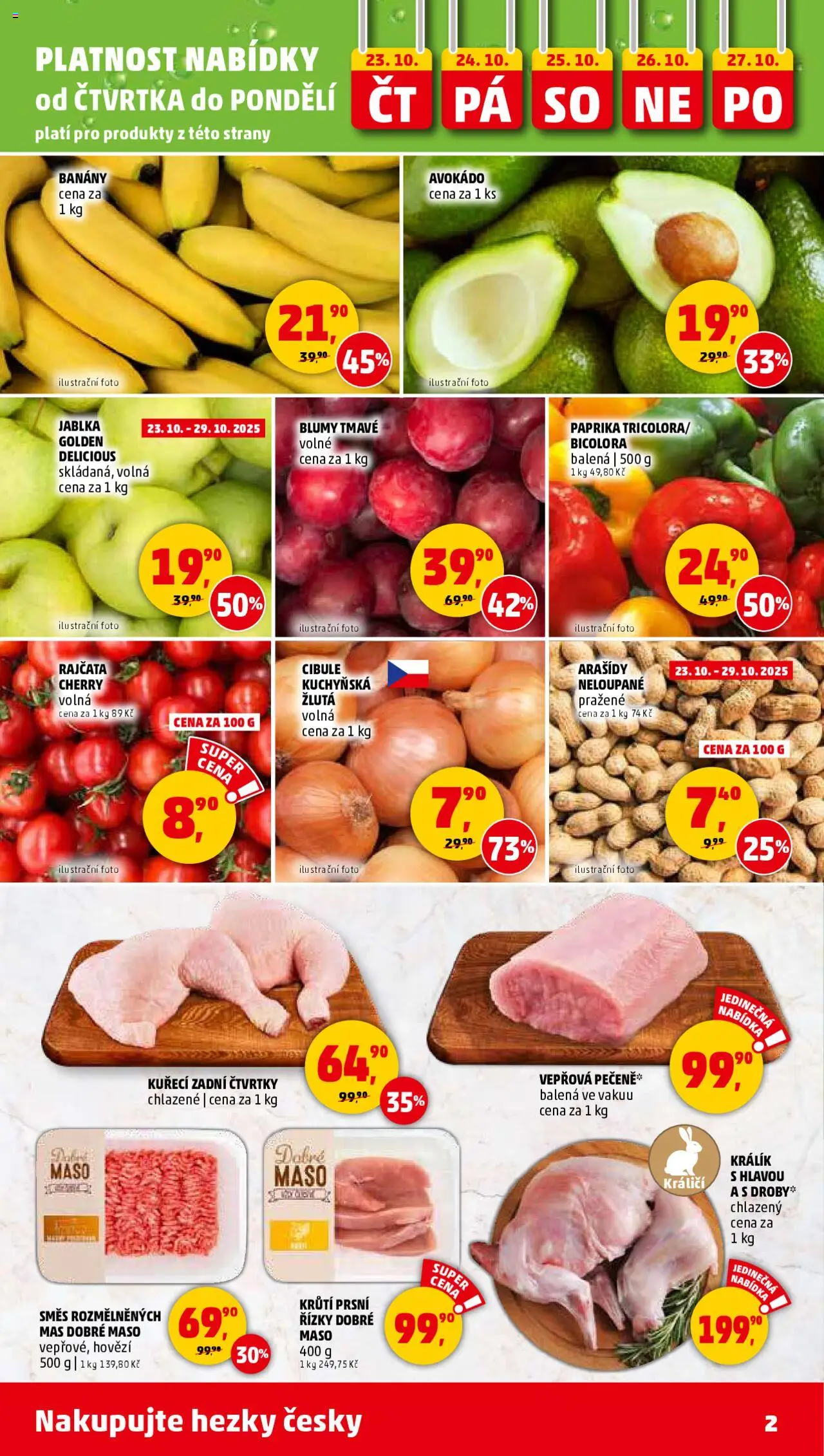 Penny Market leták - Čtvrtečník od 23.10.2025 | Strana: 2 | Produkty: Hovězí, Jablka, Hovězí maso, Paprika