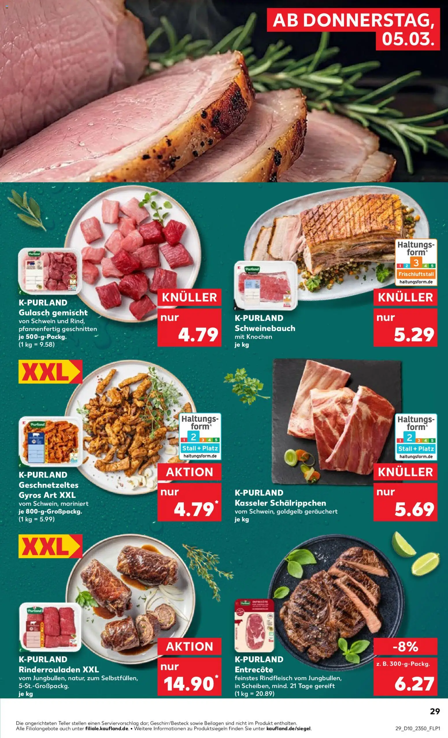 Kaufland prospekt Völklingen	 – gültig ab 05.03.2026 | Seite: 29 | Produkte: Rinderrouladen, Schweinebauch, Gulasch, Rindfleisch