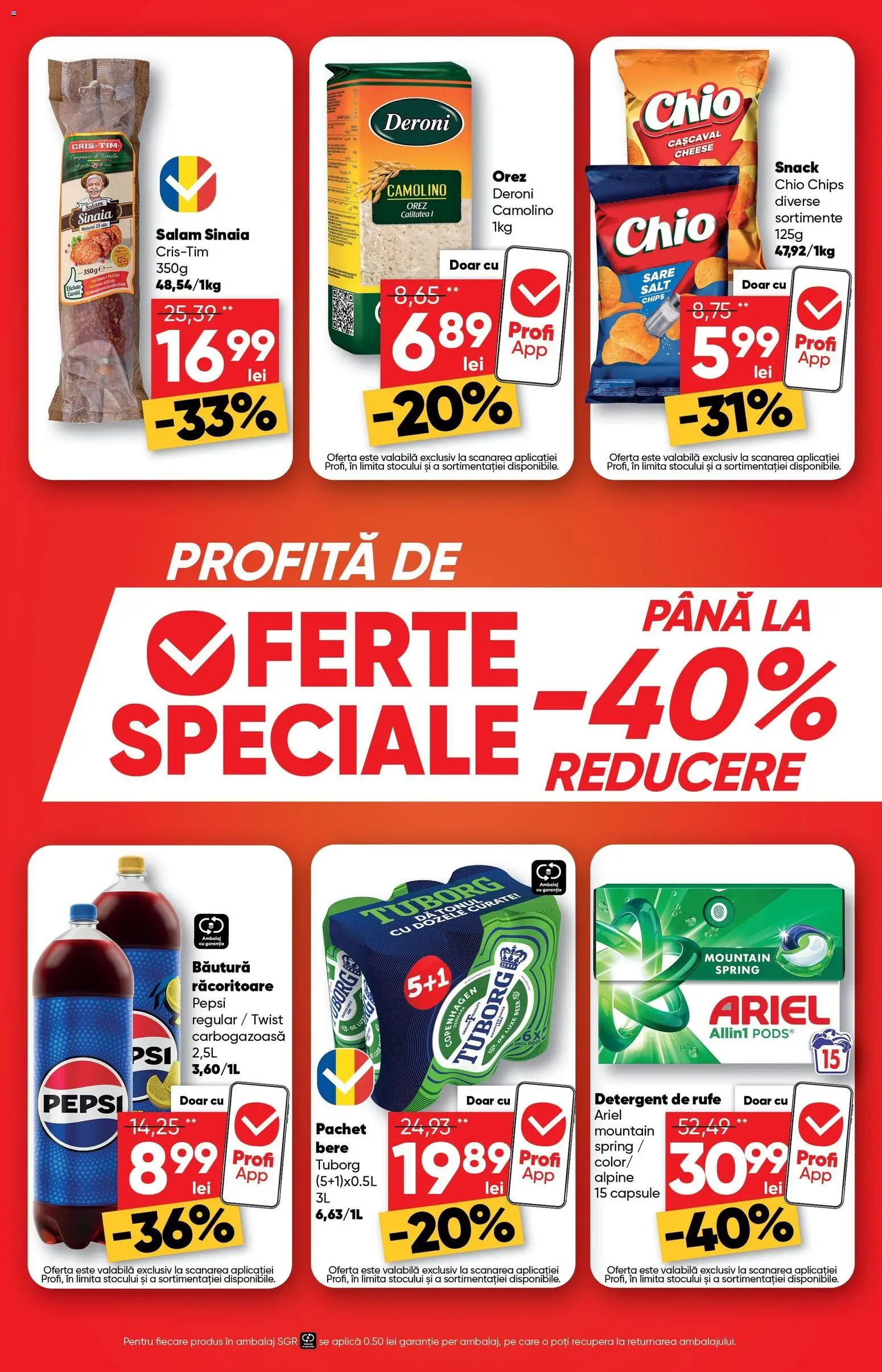 Noul catalog Profi – valabil de la 18.02.2026 | Pagină: 3 | Produse: Salam, Bere, Detergent, Sare
