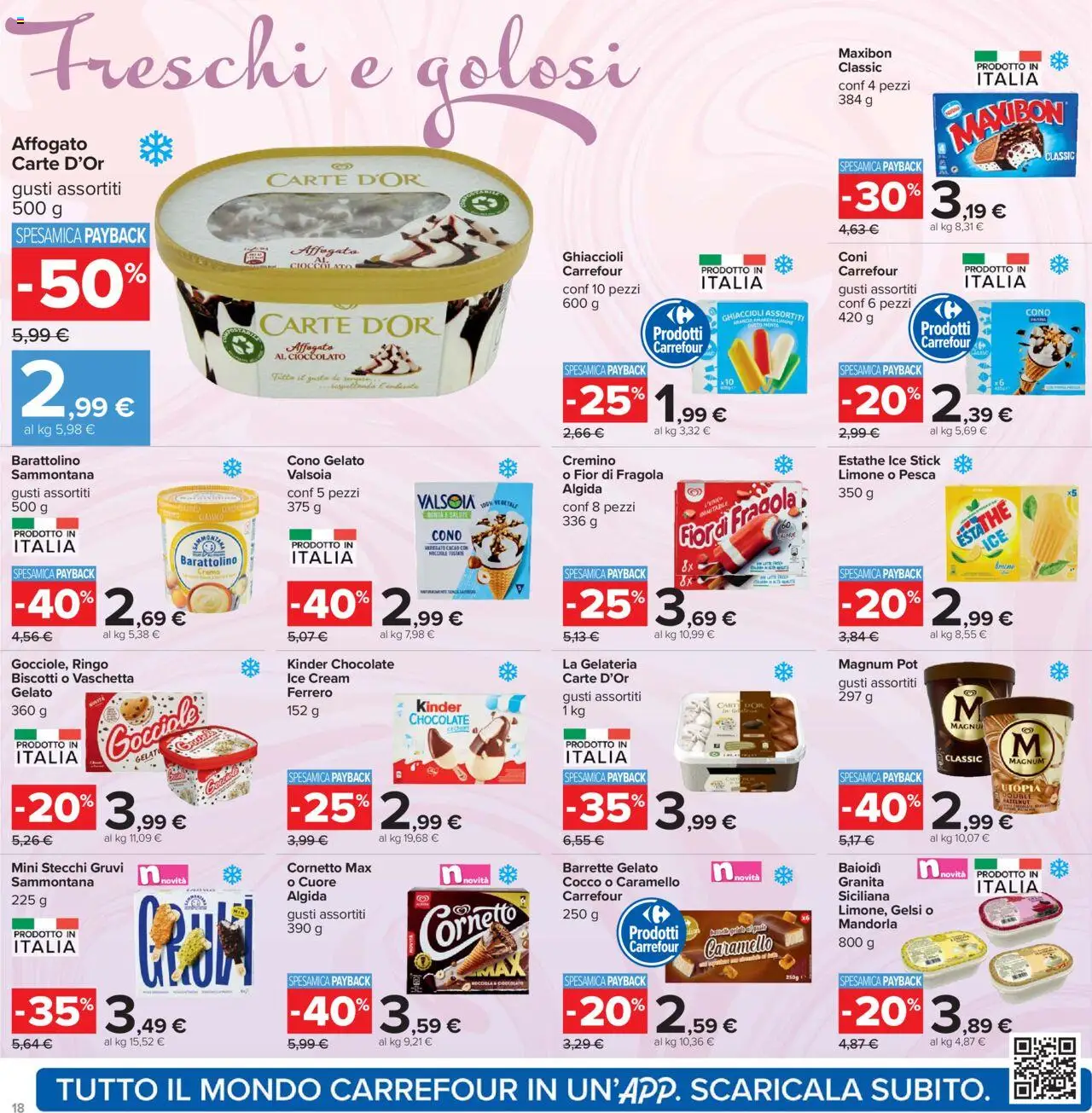 Volantino Carrefour del 07.08.2025 | Pagina: 18 | Prodotti: Biscotti, Gelato, Pesca, Cacao