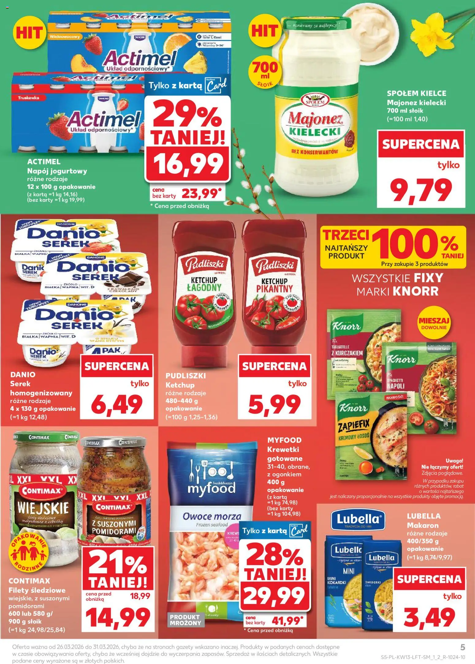 Kaufland gazetka od 26.03.2026 | Strona: 5 | Produkty: Karta, Serek, Łosoś, Owoce