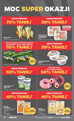 Pogląd oferty "Netto gazetka od poniedziałku spożywcza" - ważna od 09.03.2026 | Strona: 4 | Produkty: Schab, Mięso, Mięso mielone, Parówki