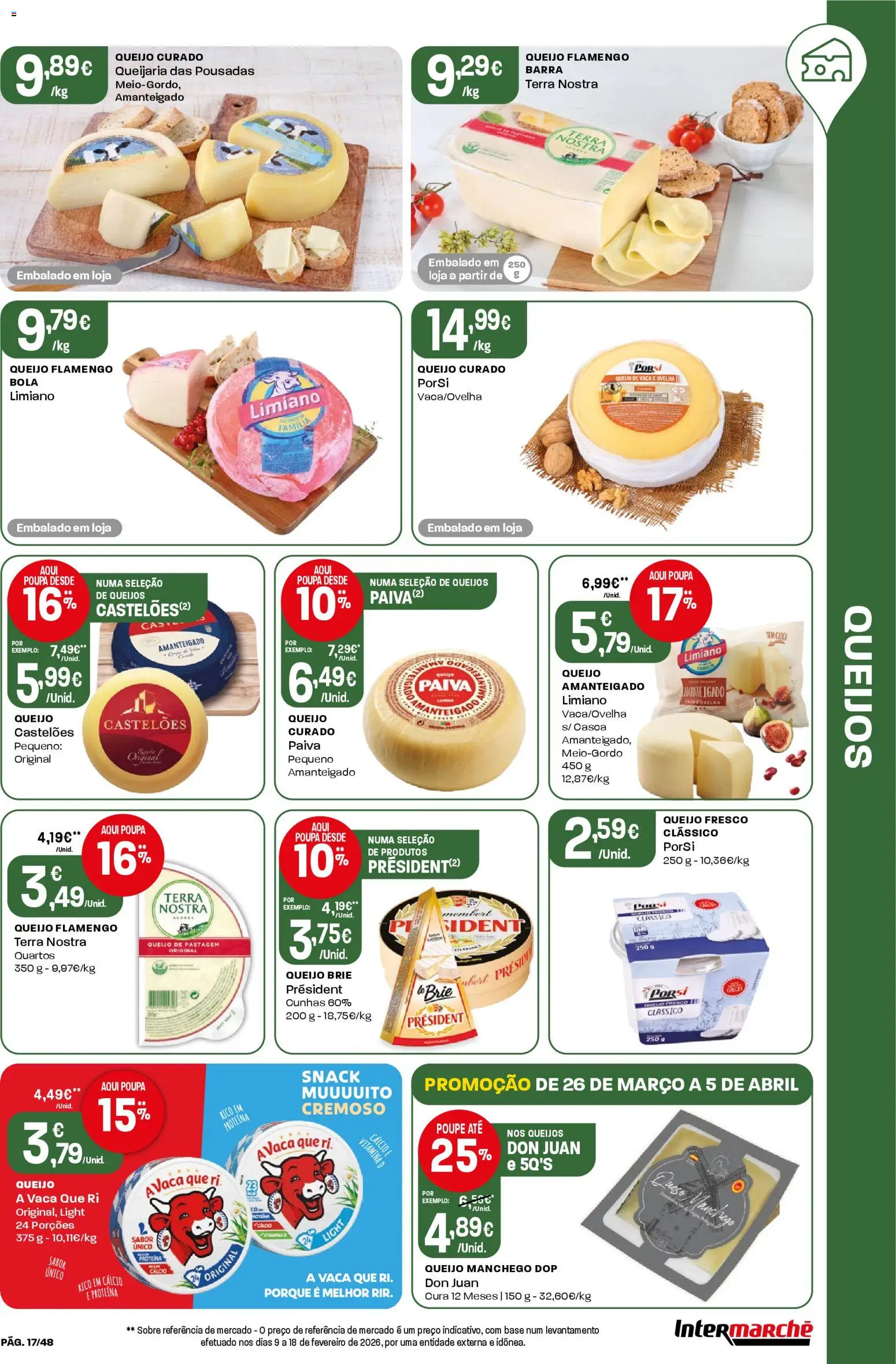 Intermarché folheto │ válido de 26.03.2026 | Página: 17 | Produtos: Base, Cálcio, Queijo, Proteina