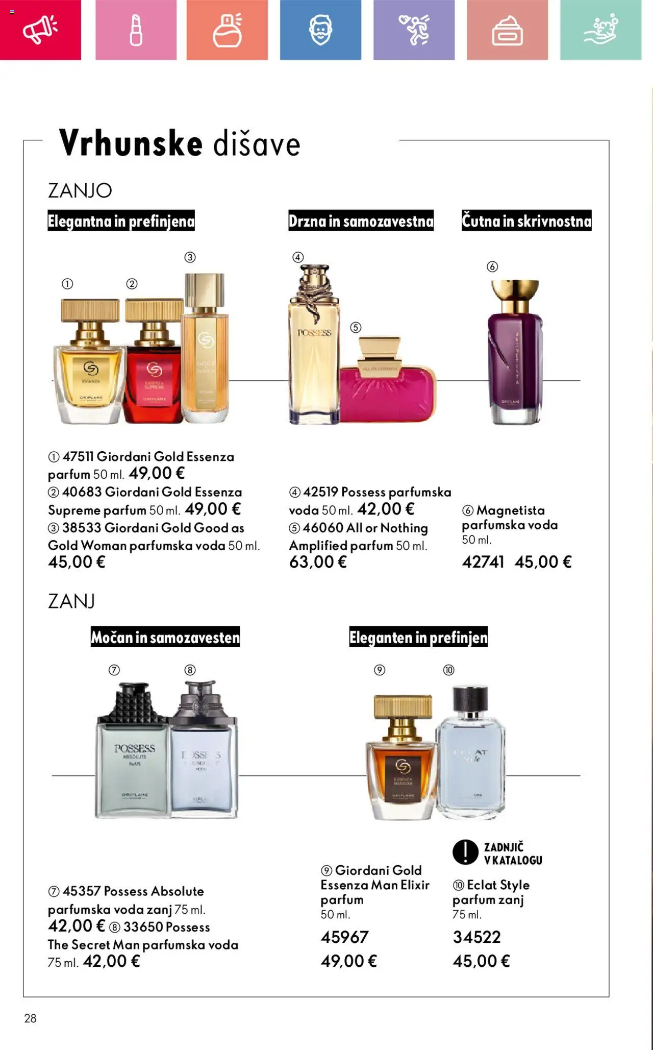 Oriflame katalog 12 │ velja od 24.08.2025 | Stran: 28 | Izdelki: Parfum, Voda, Parfumska voda