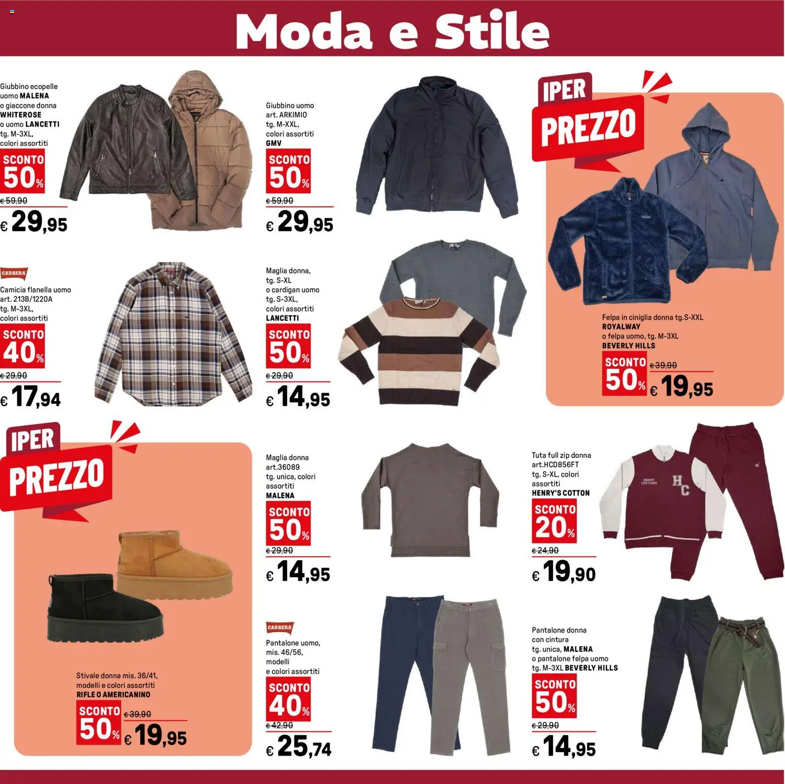 Volantino Iper del 16.01.2026 | Pagina: 37 | Prodotti: Camicia, Felpa, Cintura, Cardigan