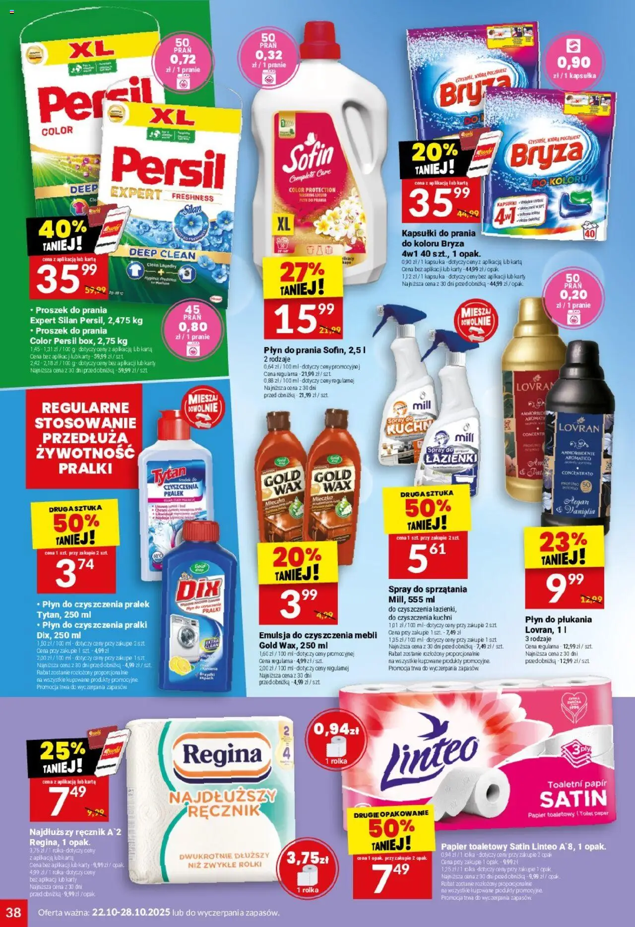 Twój Market Gazetka od 22.10.2025 | Strona: 38 | Produkty: Karta, Rolki, Kapsułki do prania, Proszek do prania