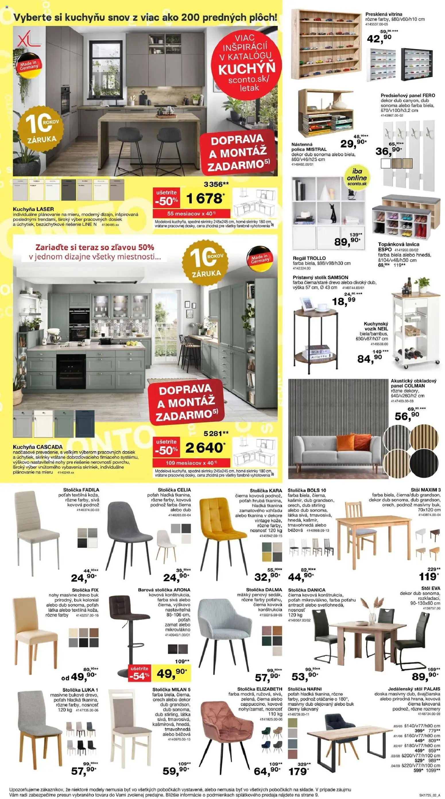 Nové Sconto nábytok akcie – leták je platný od 22.12.2025 | Strana: 2 | Produkty: Barová stolička, Regál, Kuchyňa, Jedálenský stôl