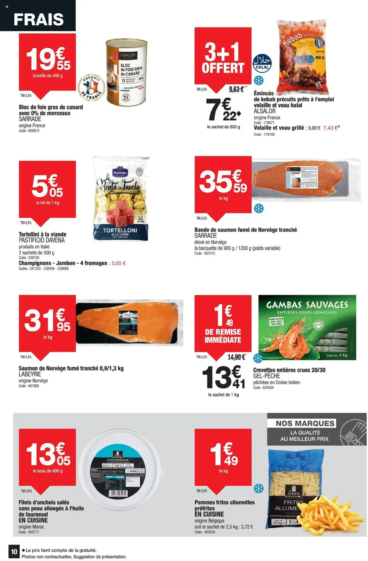  | Page: 10 | Produits: Poids, Frites, Volaille, Bloc de foie gras