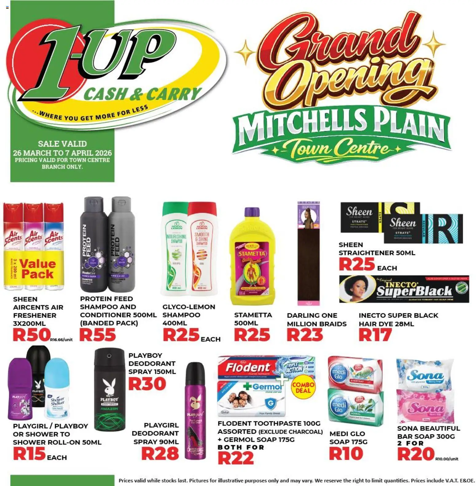 New 1UP Cash & Carry catalogue – valid from 26.03.2026 | Page: 12 | Products: Detergente líquido, Shampoo, Deodorant, Toothpaste